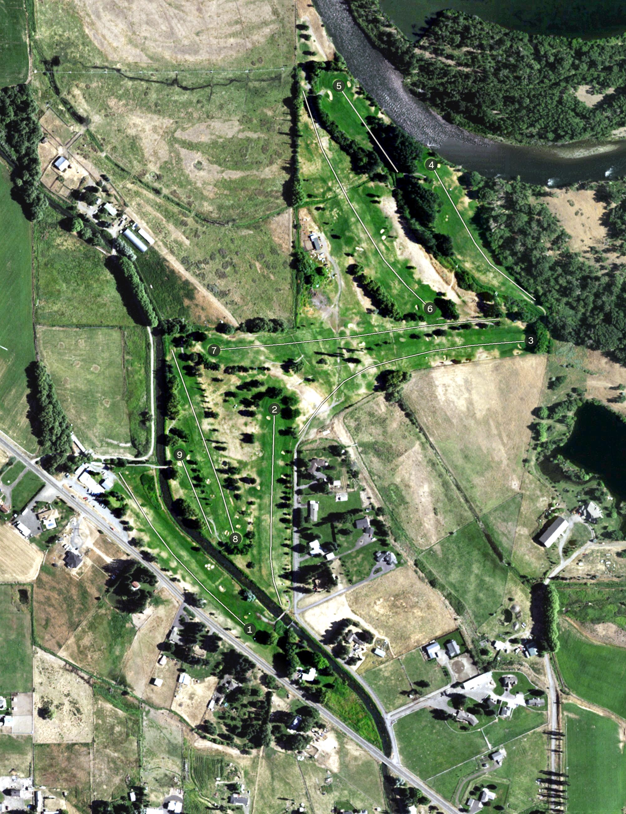 Aerial view of Ellensburg Golf and Country Club, WA