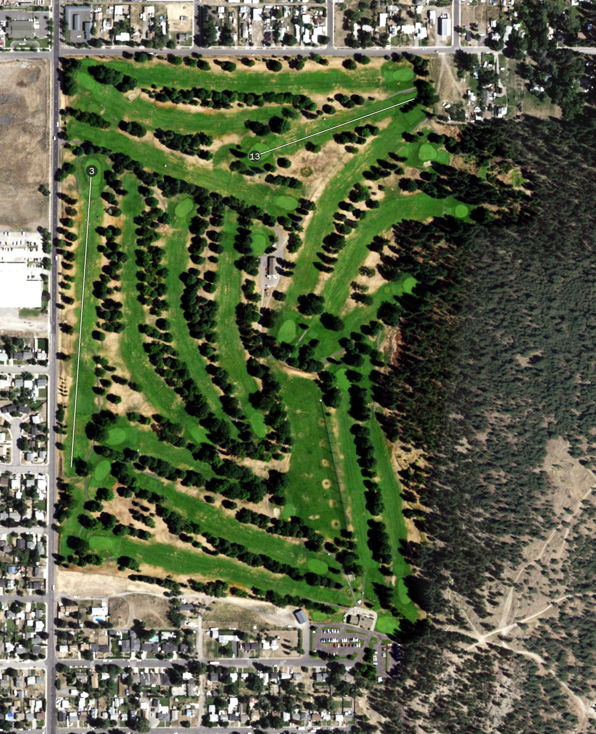 Aerial view of Esmeralda Municipal Golf Course, WA