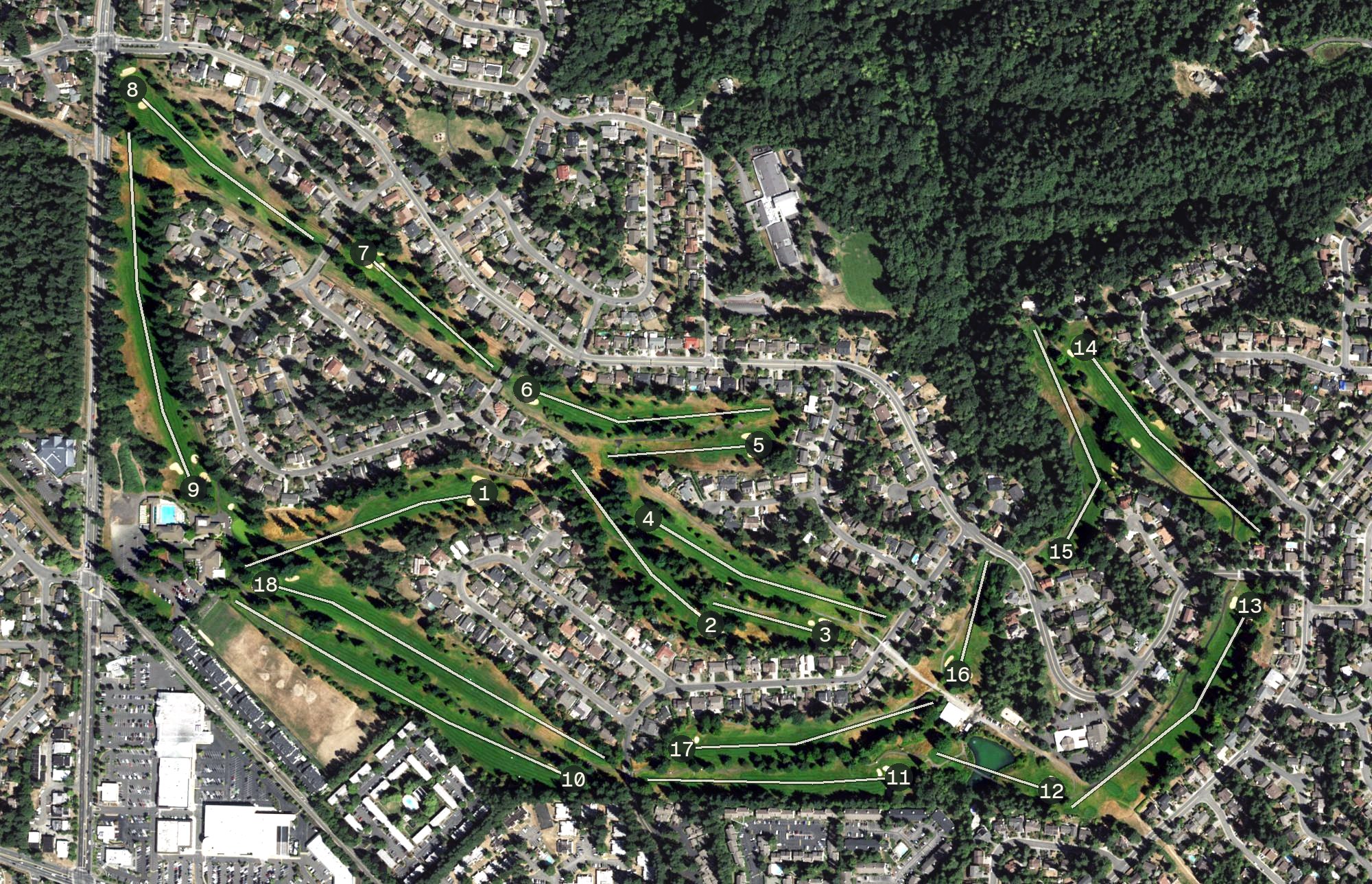 Aerial view of Fairwood Golf & Country Club, WA