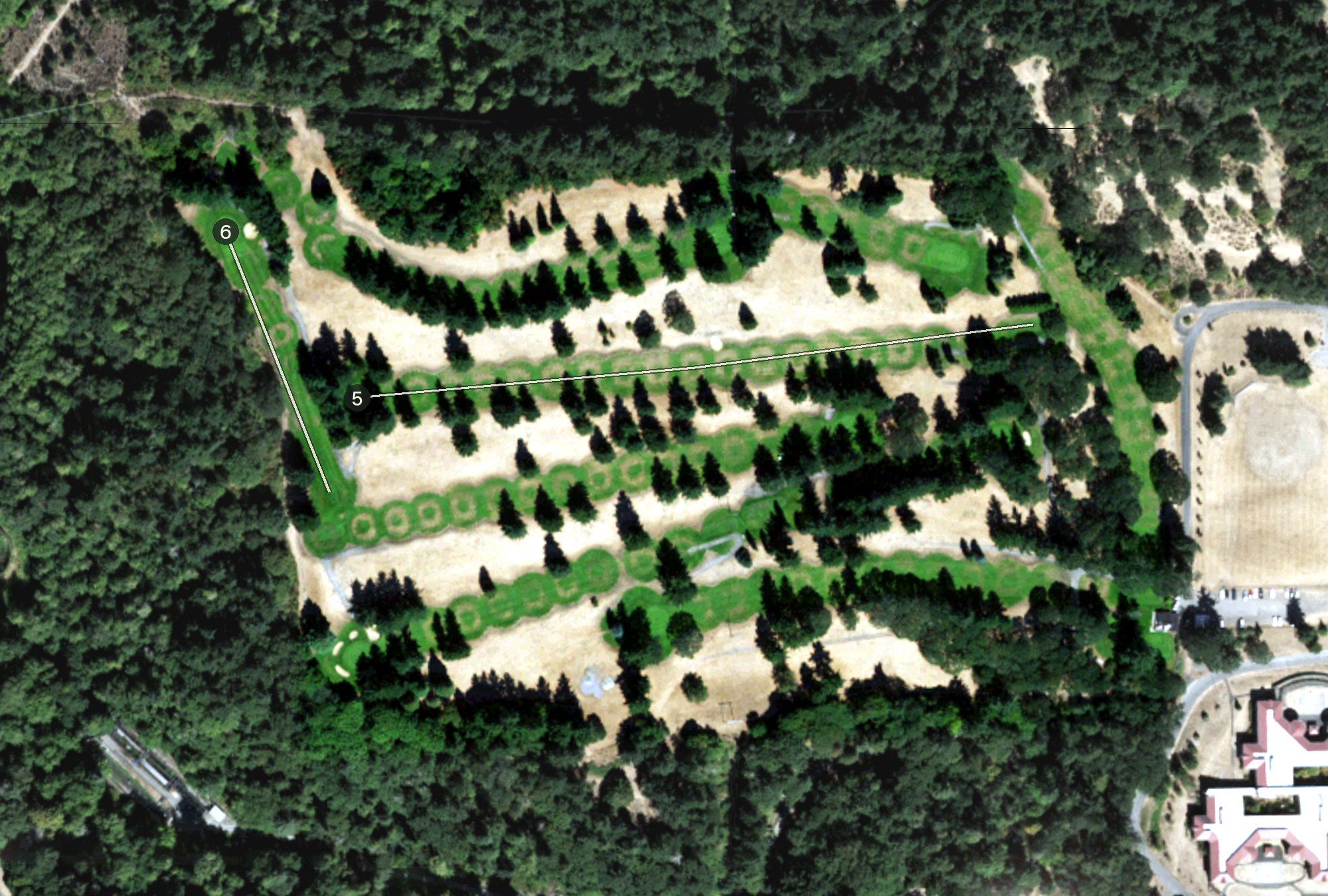 Aerial view of Fort Steilacoom Golf Course, WA