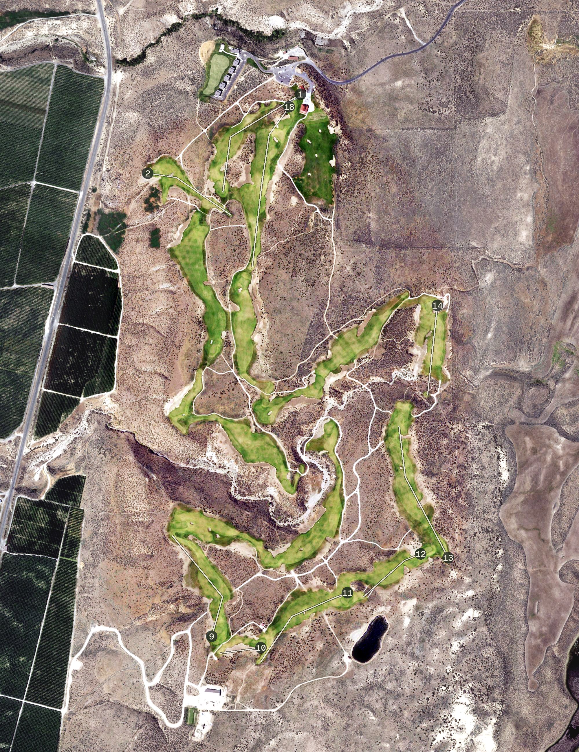 Aerial view of Gamble Sands Golf Course, WA