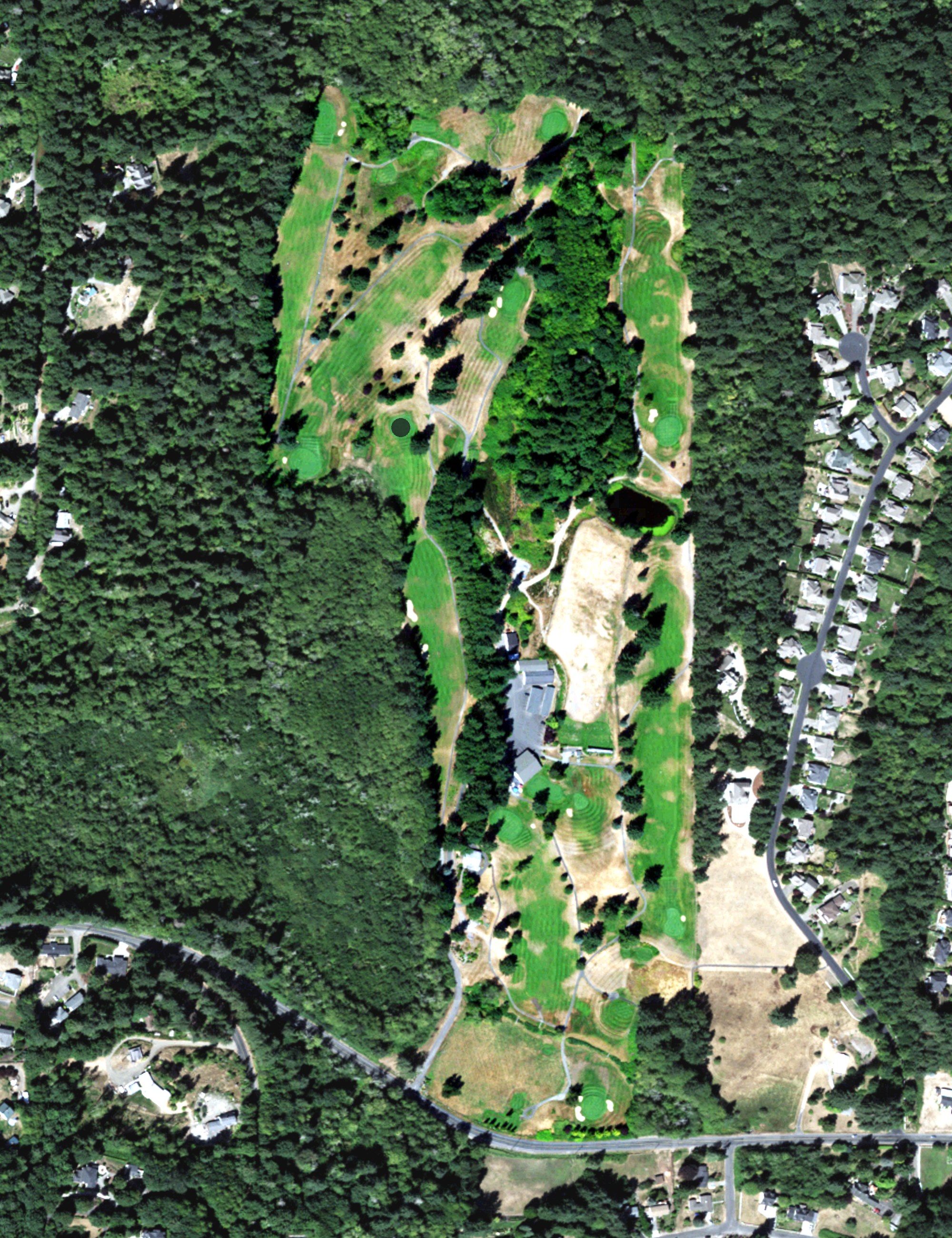Aerial view of Gig Harbor Golf & Country Club, WA