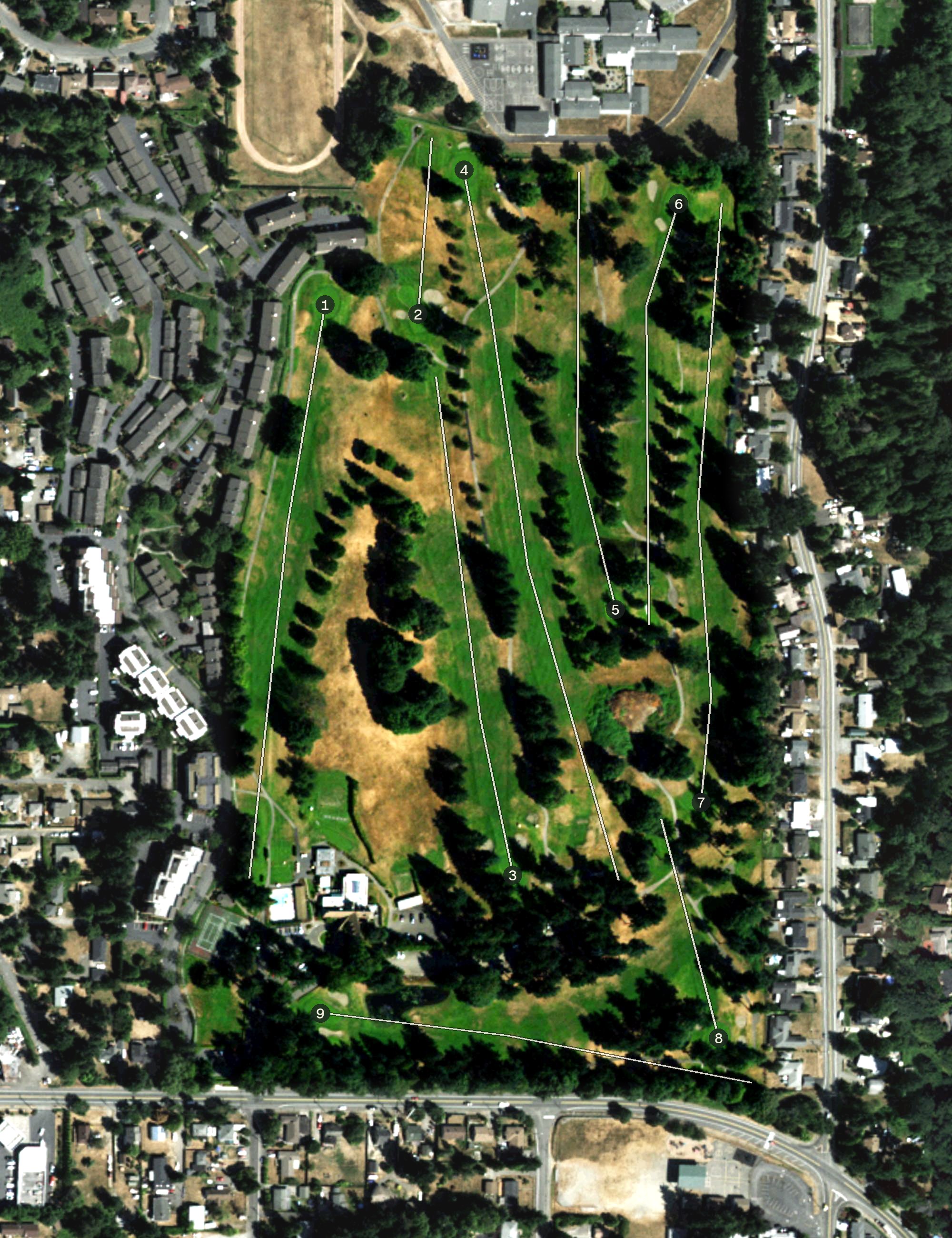 Aerial view of Glen Acres Golf & Country Club, WA