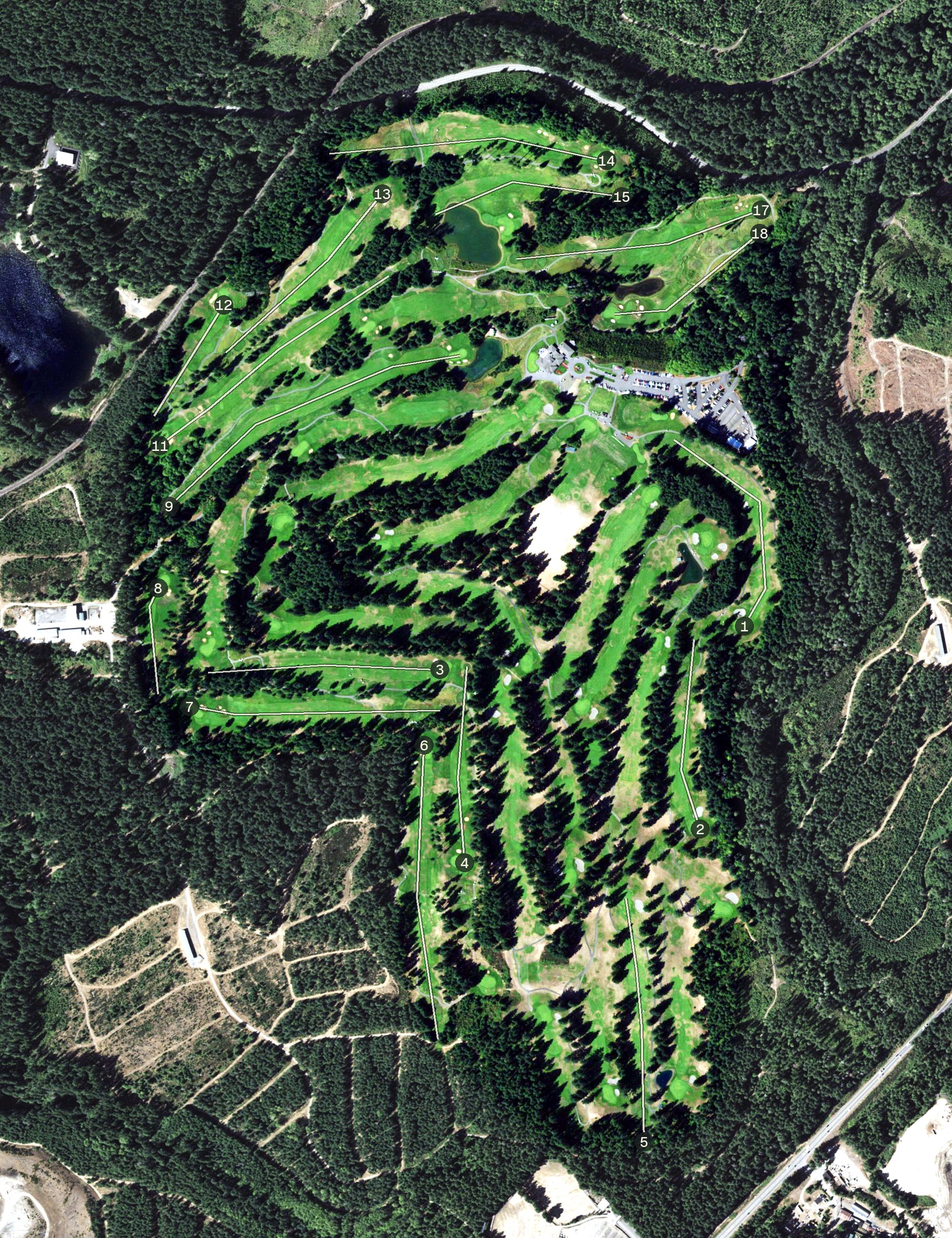 Aerial view of Gold Mountain Golf Course, WA