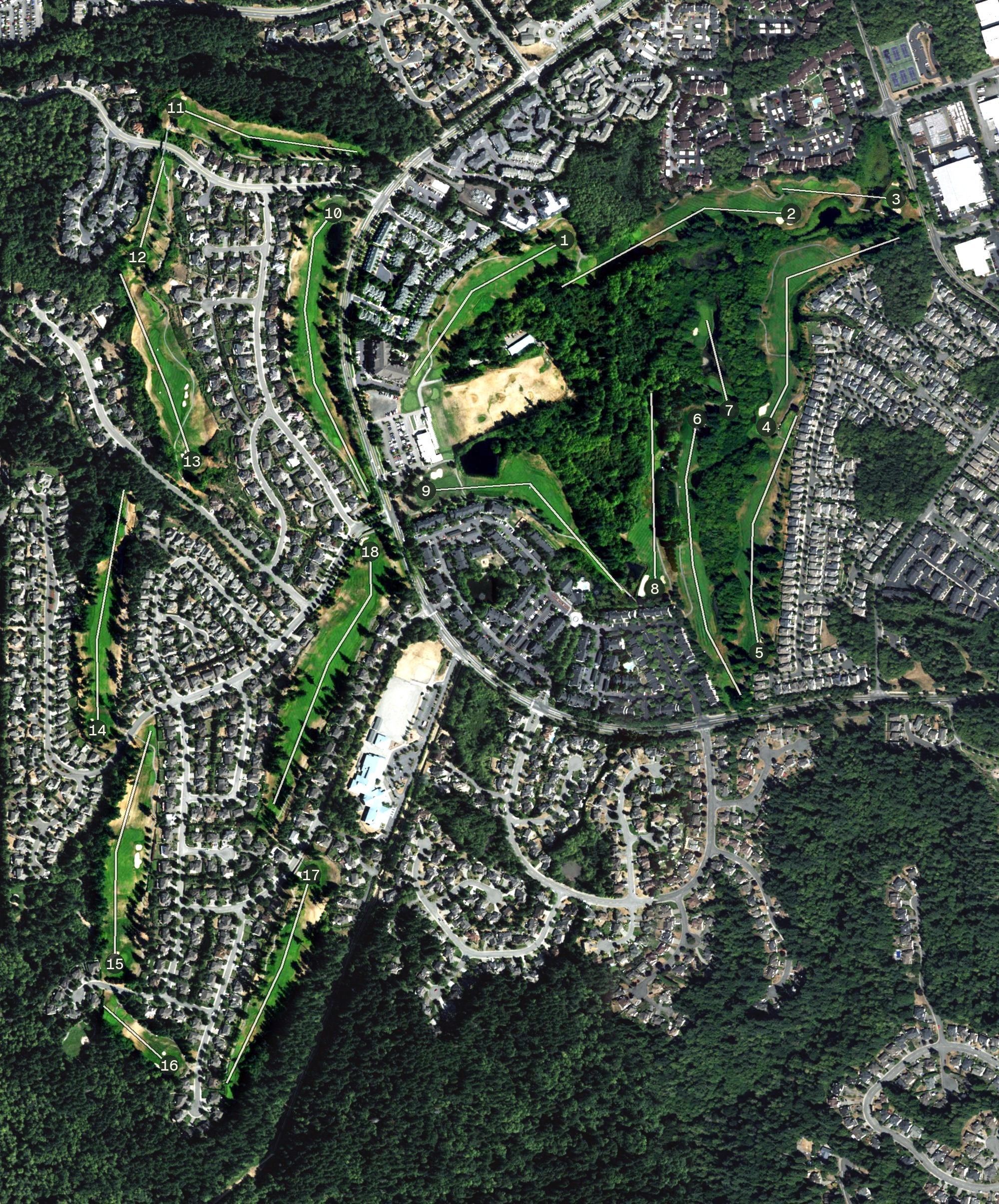Aerial view of Harbour Pointe Golf Club, WA
