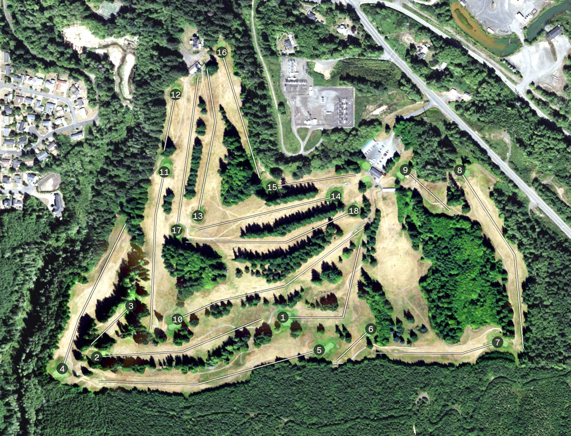Aerial view of Highland Golf Course, WA