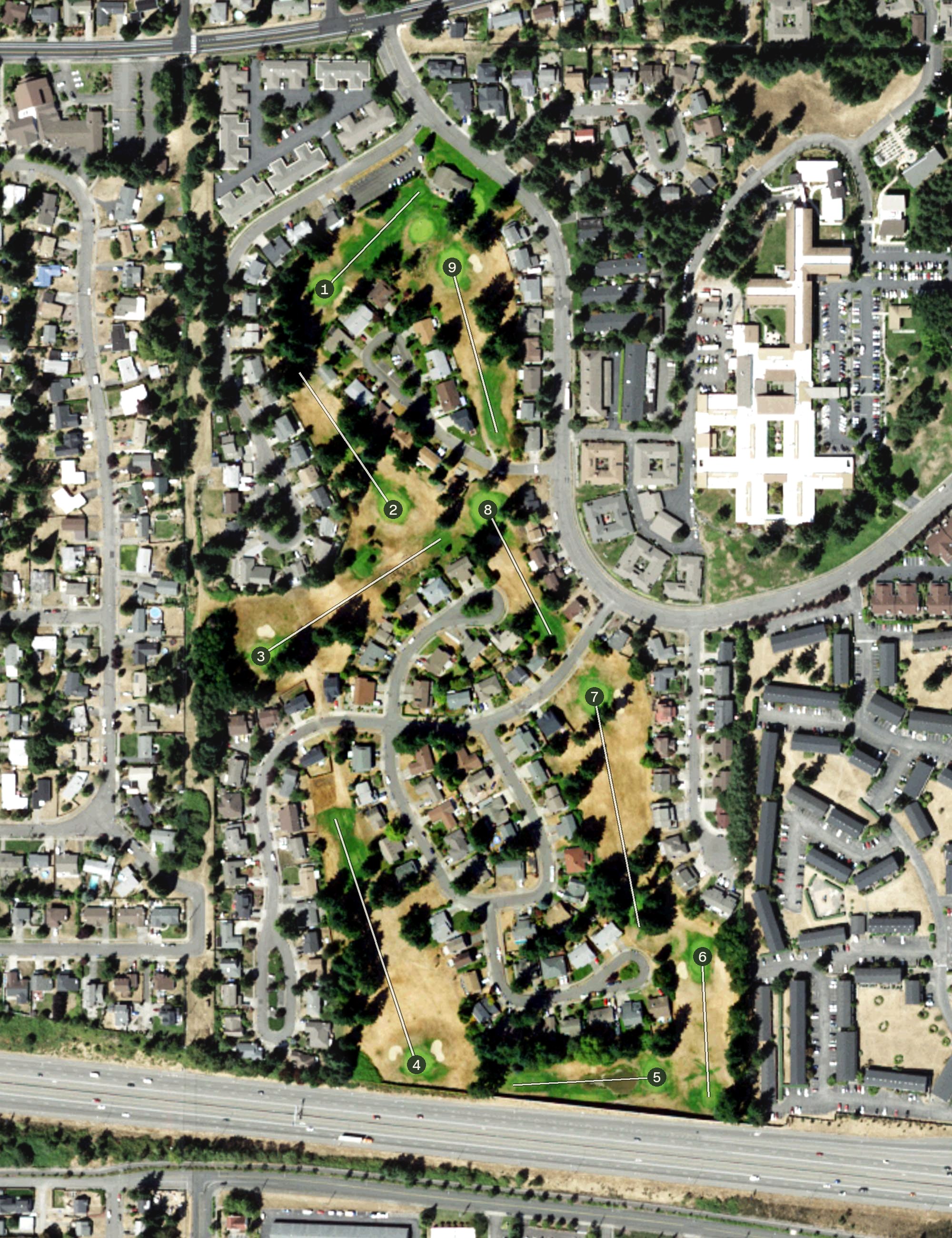 Aerial view of Highlands Golf Course, WA