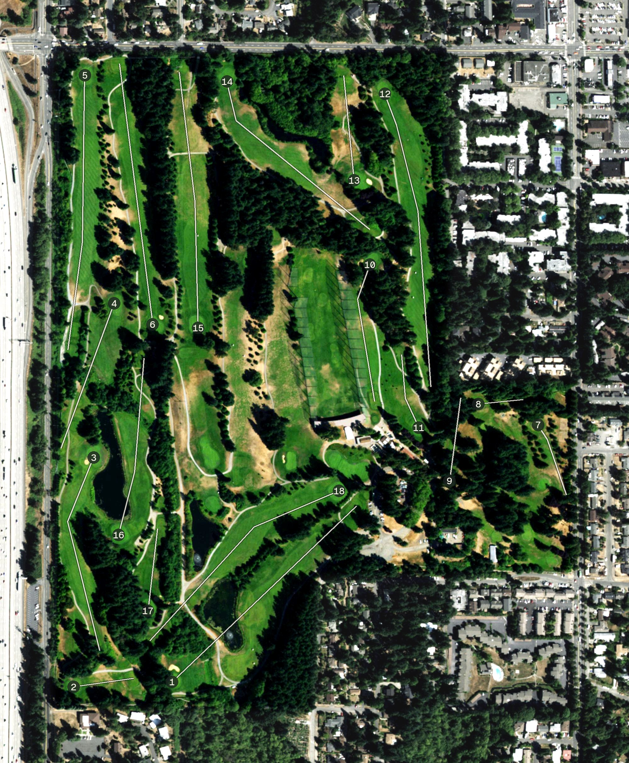 Aerial view of Jackson Park Golf Course, WA