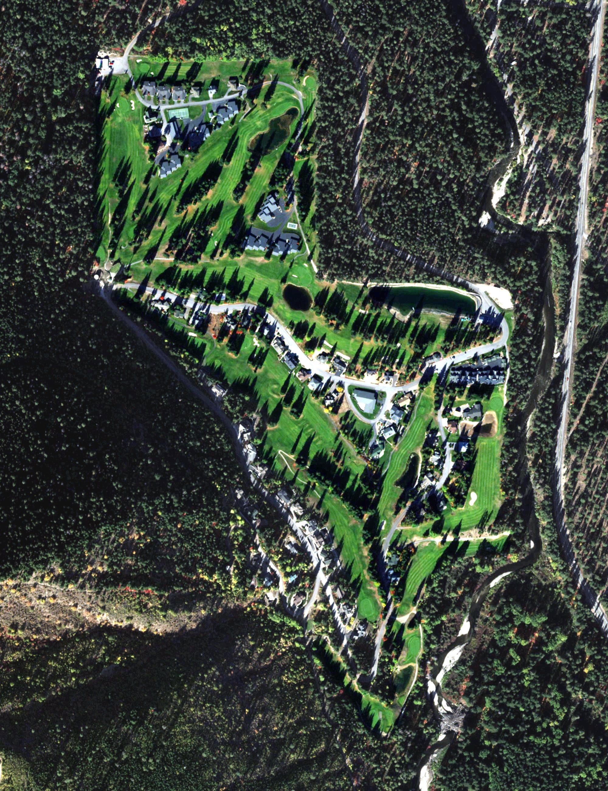 Aerial view of Kahler Glen Golf Course, WA