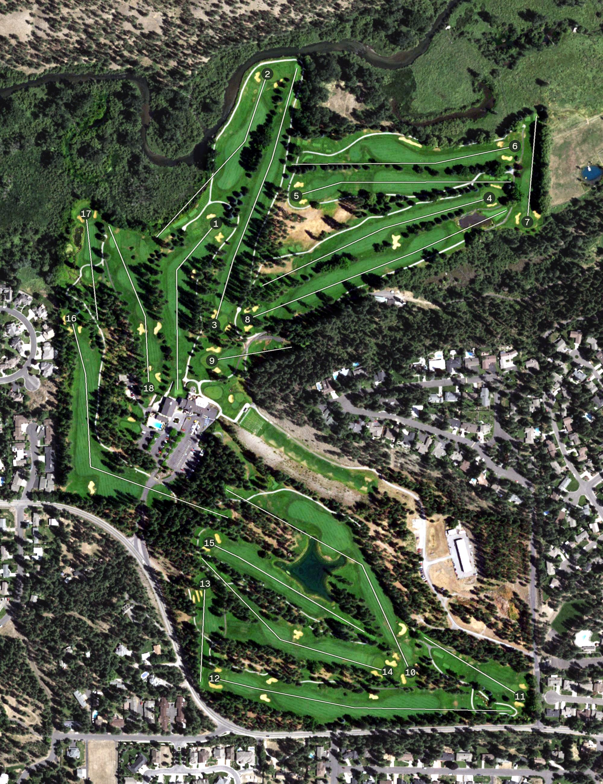 Aerial view of Kalispel Golf and Country Club, WA