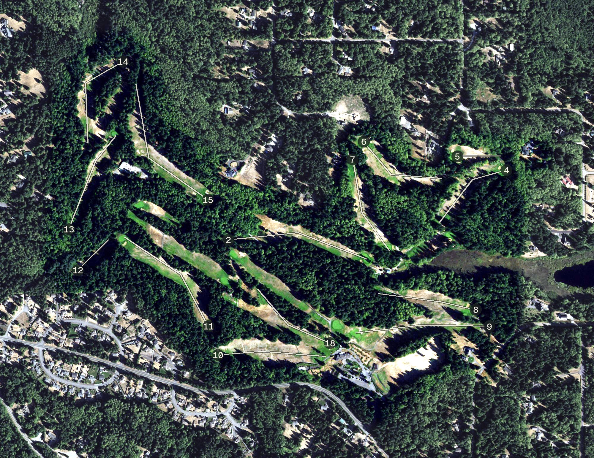Aerial view of Kayak Point Golf Course, WA