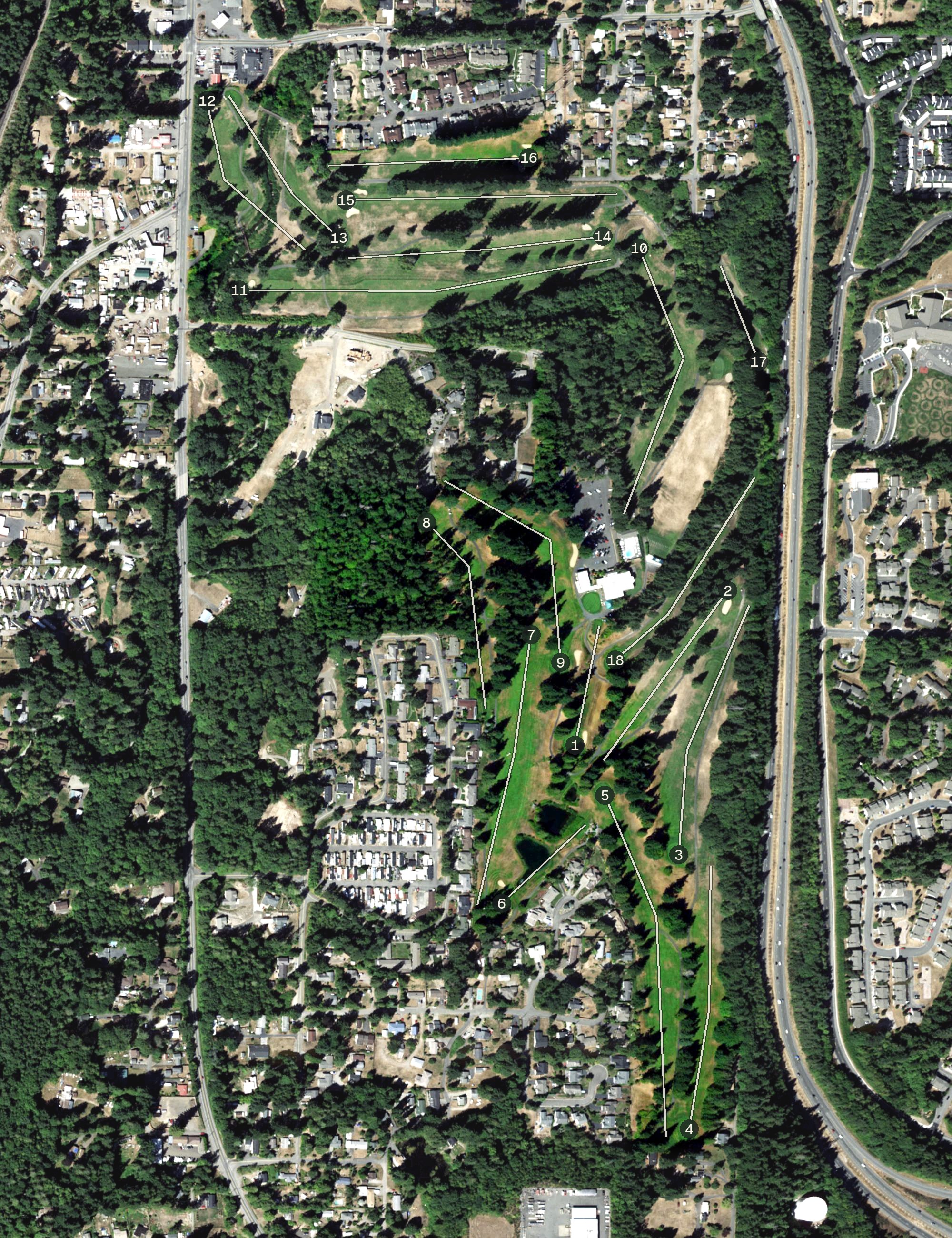 Aerial view of Kitsap Golf & Country Club, WA
