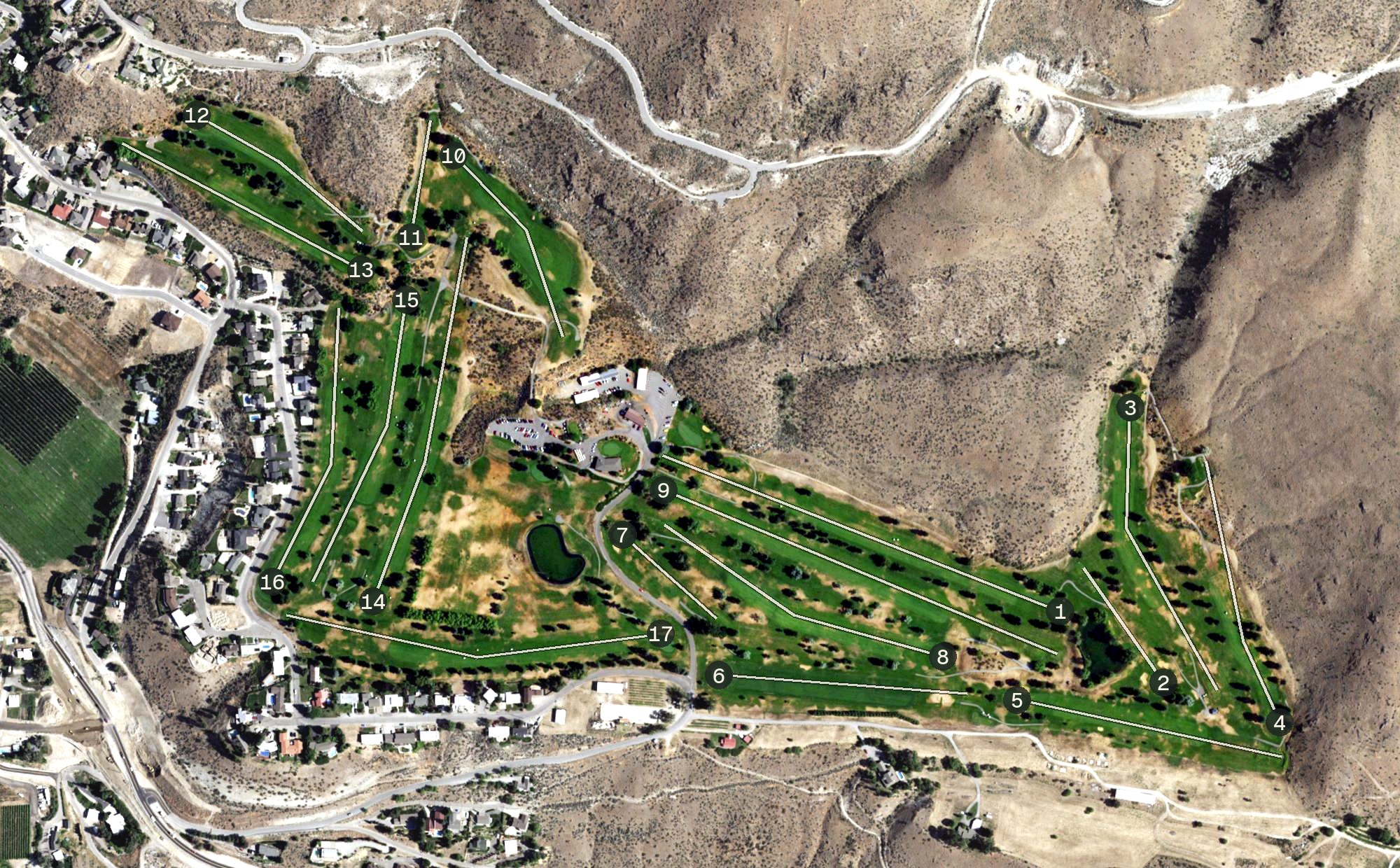 Aerial view of Lake Chelan Golf Course, WA
