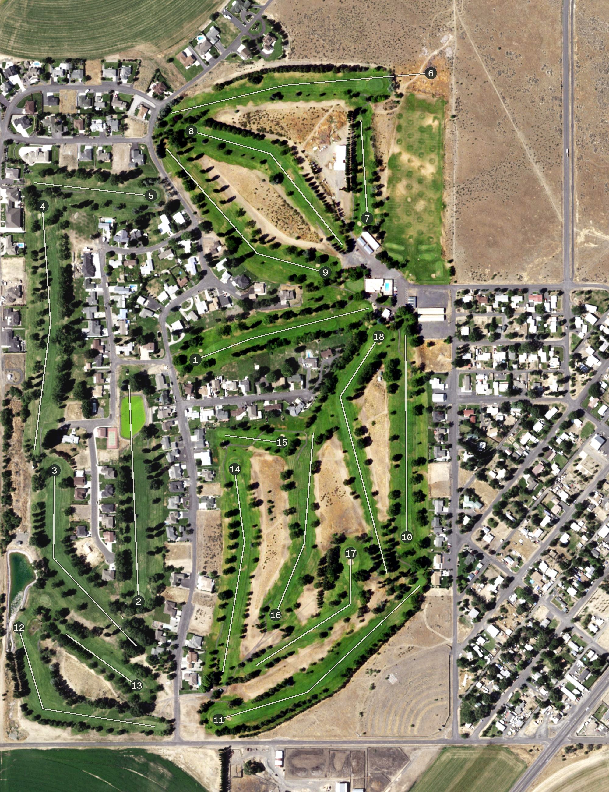 Aerial view of Lakeview Golf & Country Club, WA