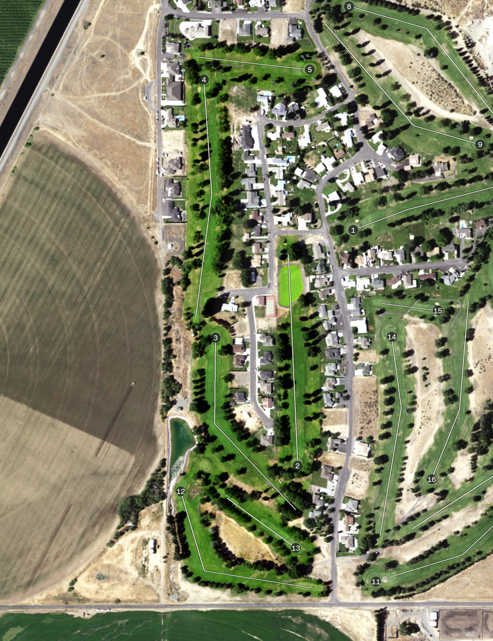 Aerial view of Lakeview Golf & Country Club, WA