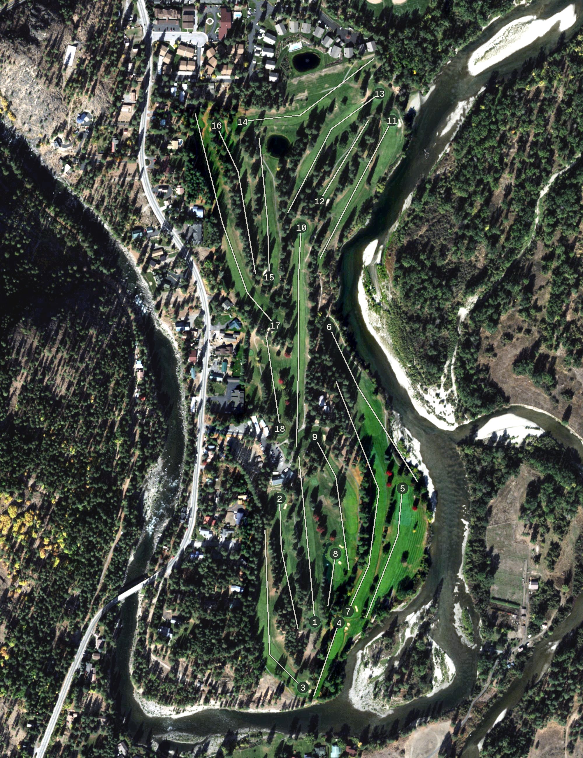 Aerial view of Leavenworth Golf Course, WA