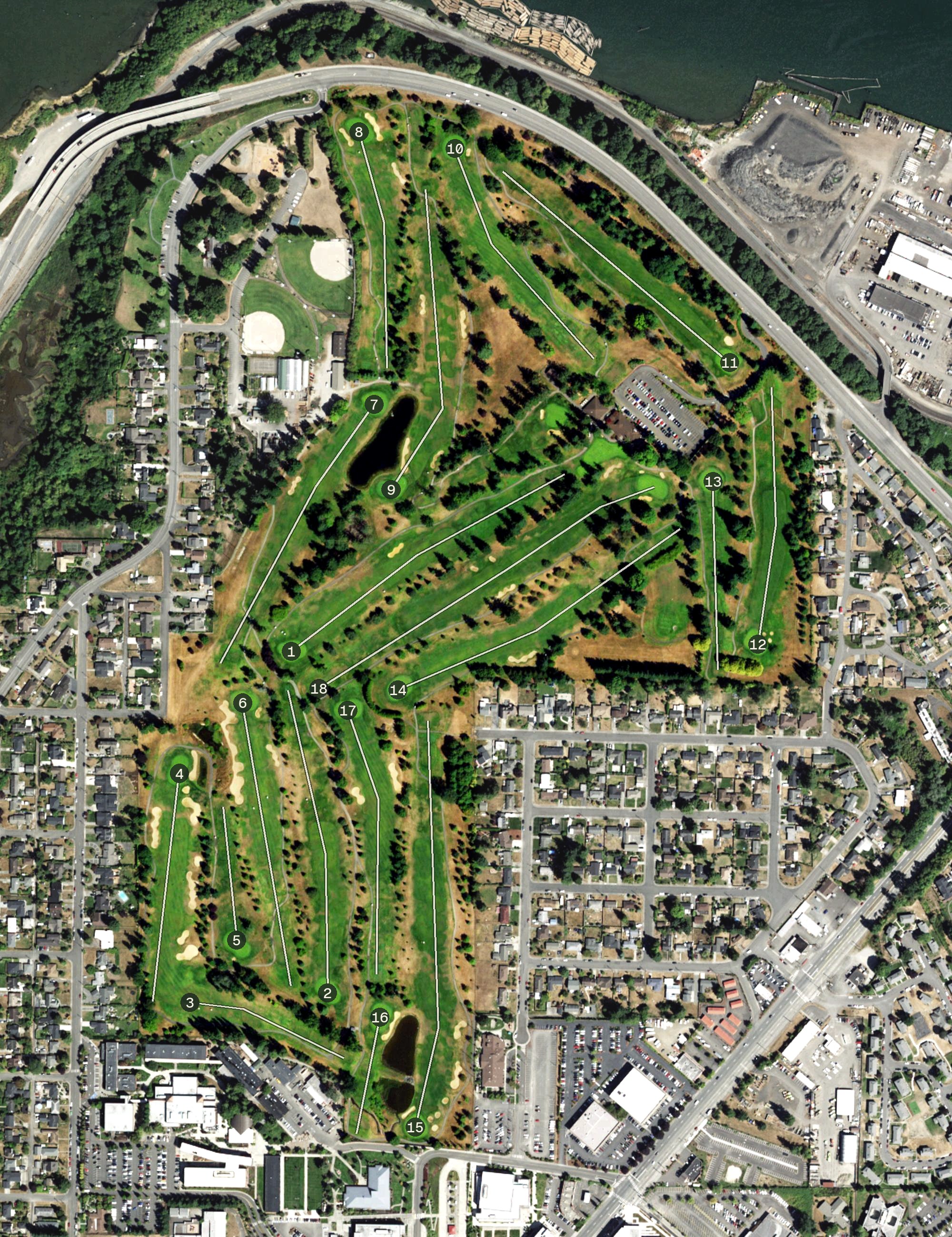 Aerial view of Legion Memorial Golf Course, WA