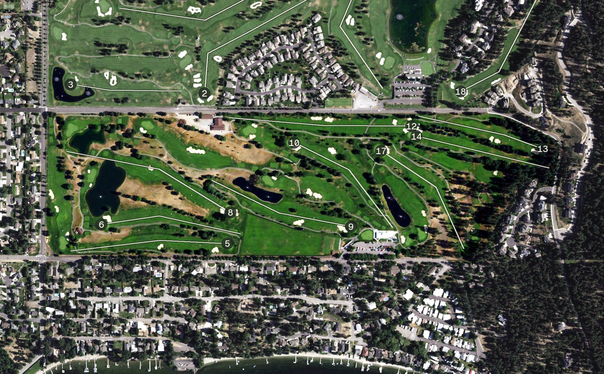 Aerial view of Liberty Lake Golf Course, WA