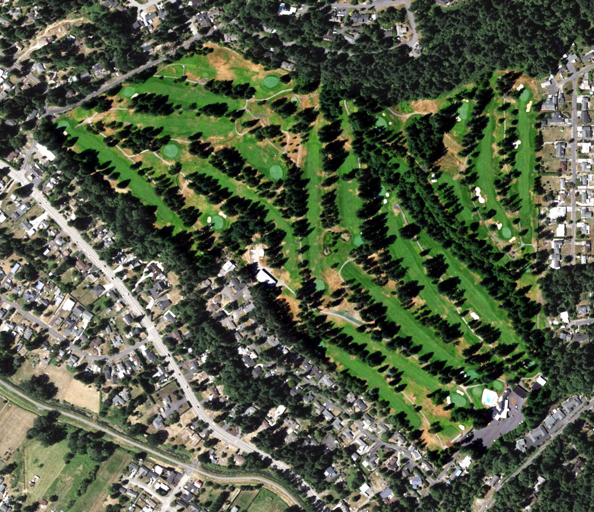 Aerial view of Longview Country Club, WA