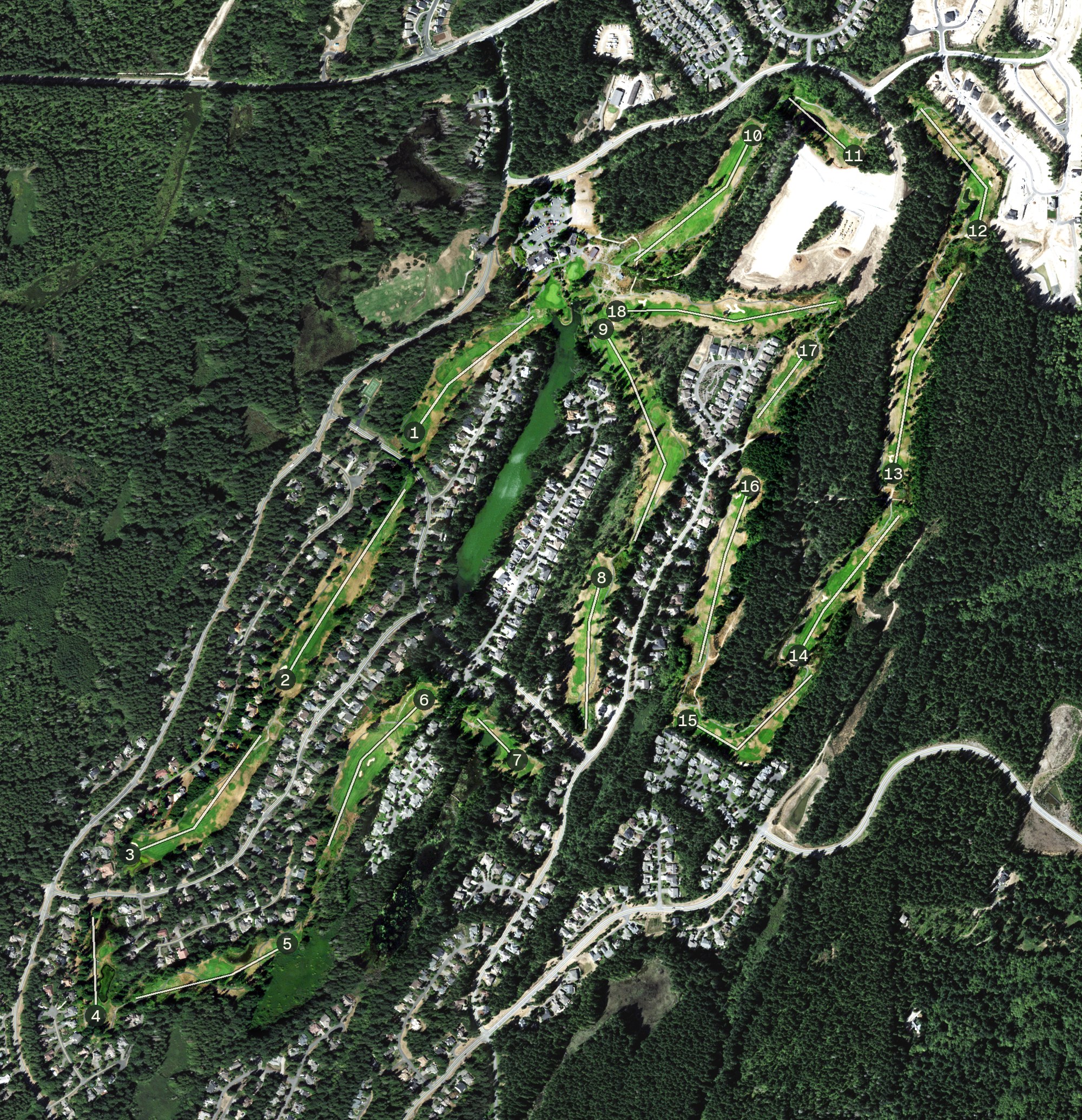 Aerial view of McCormick Woods Golf Club, WA