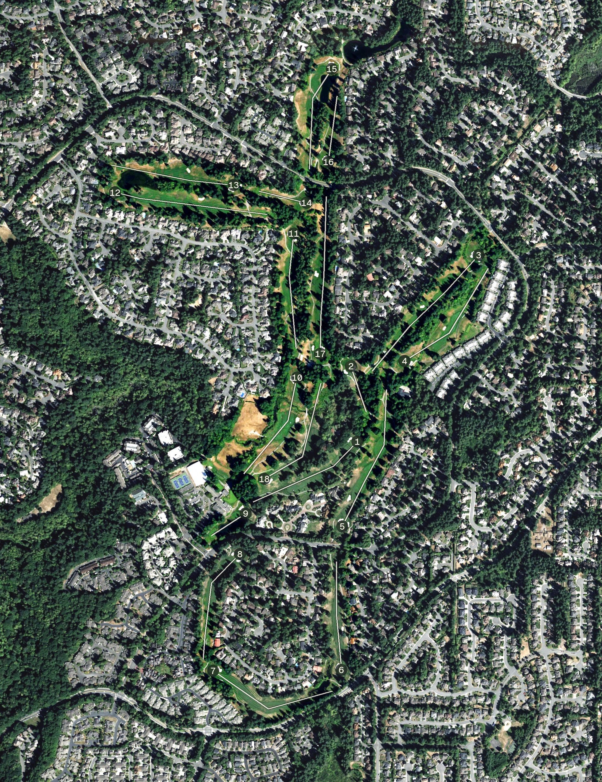 Aerial view of Mill Creek Country Club, WA
