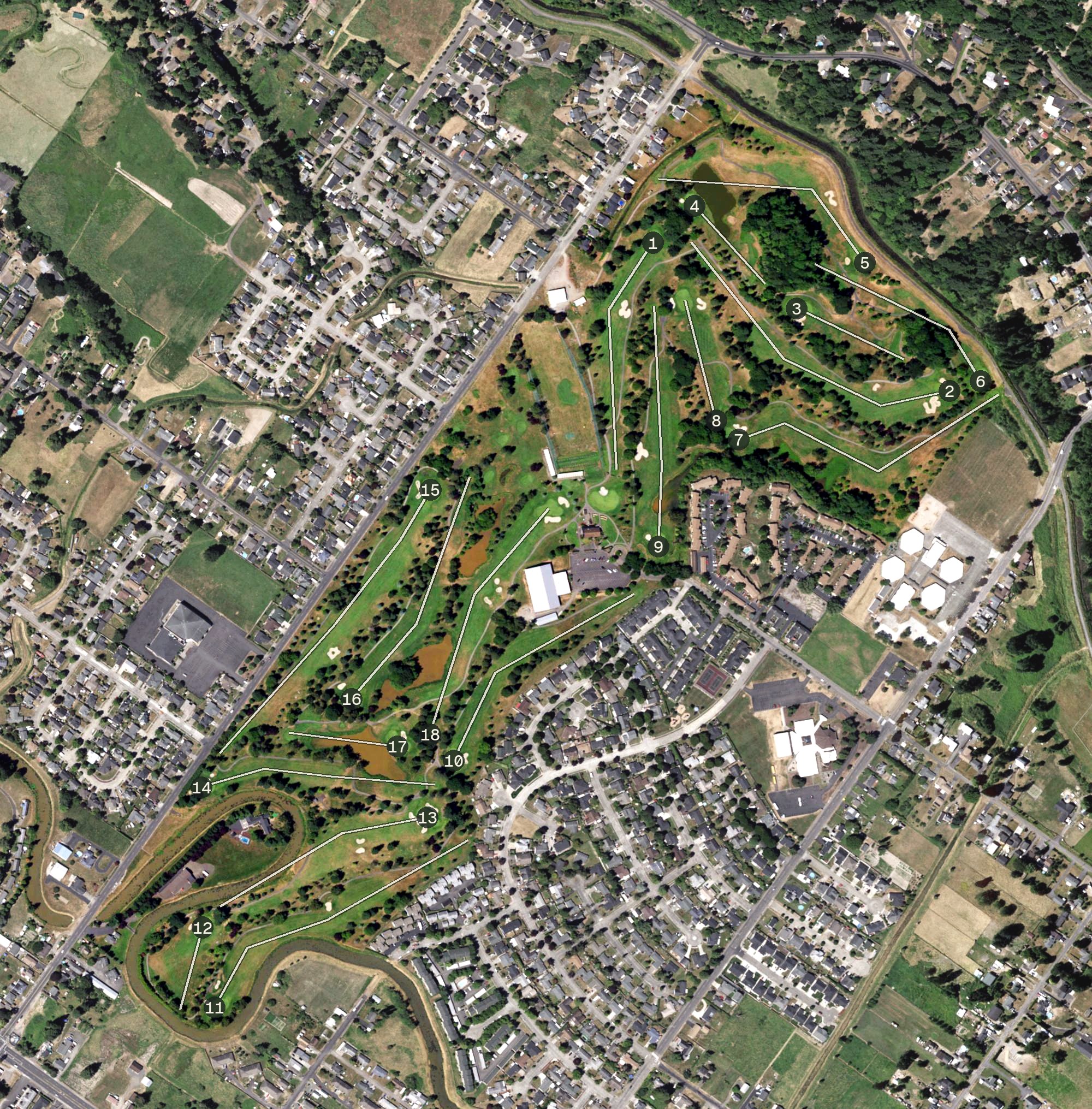 Aerial view of Mint Valley Golf Course, WA