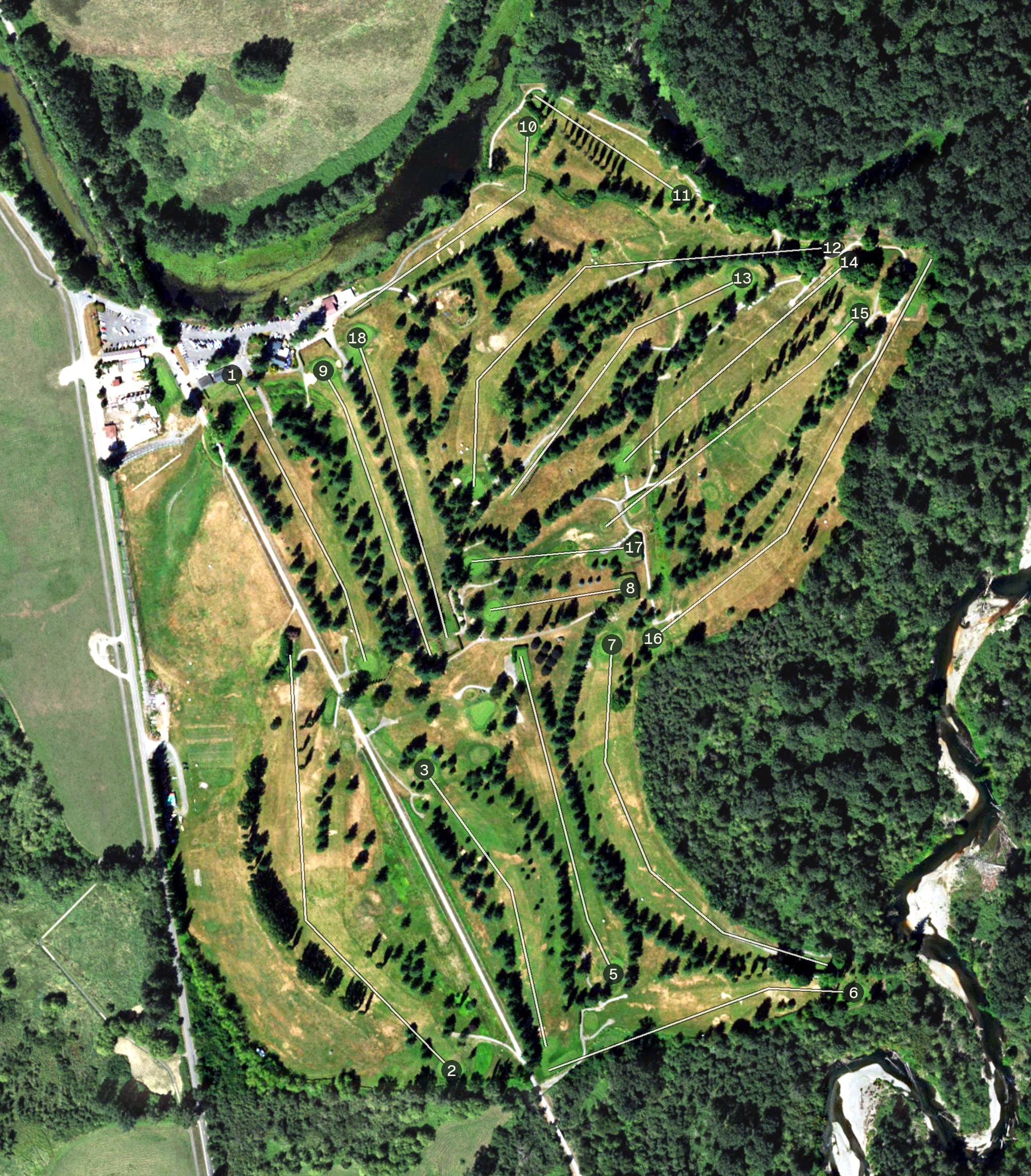 Aerial view of Mount Si Golf Course, WA