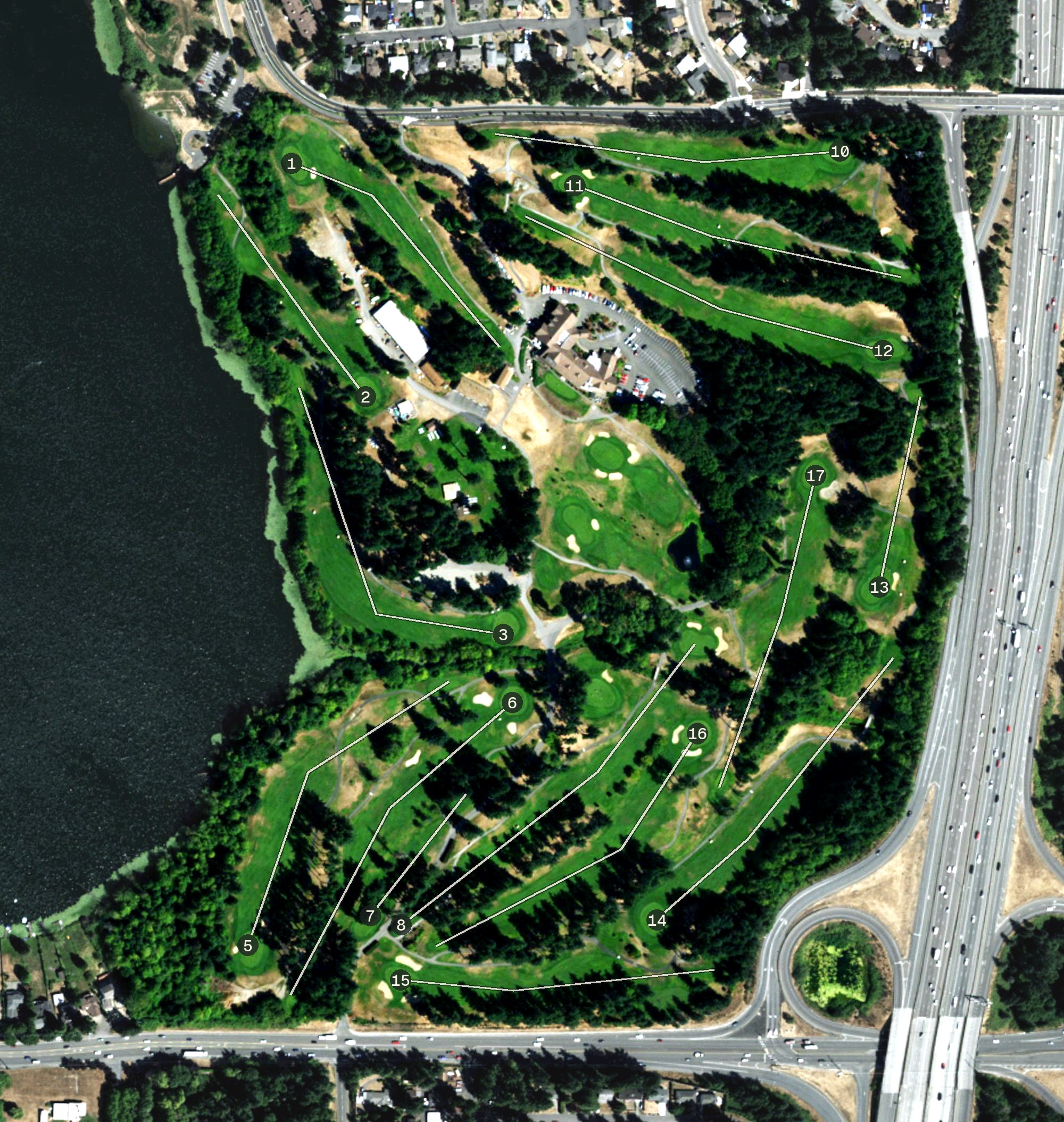 Aerial view of Nile Shrine Golf Course, WA