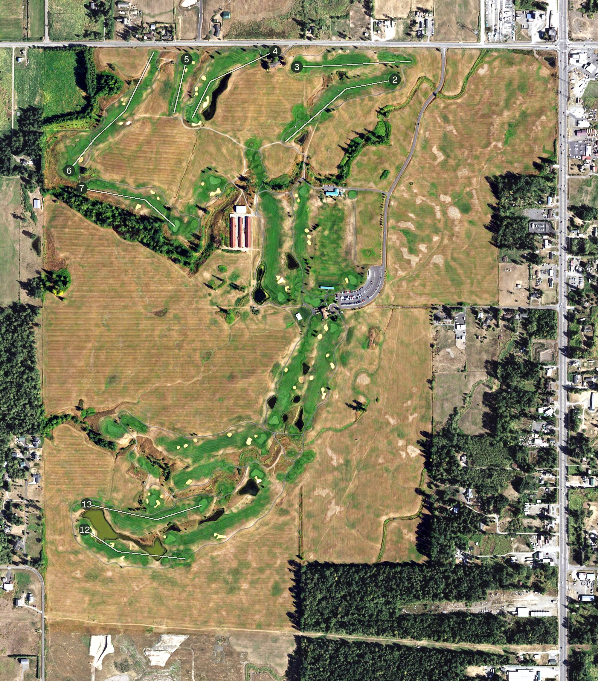 Aerial view of North Bellingham Golf Course, WA
