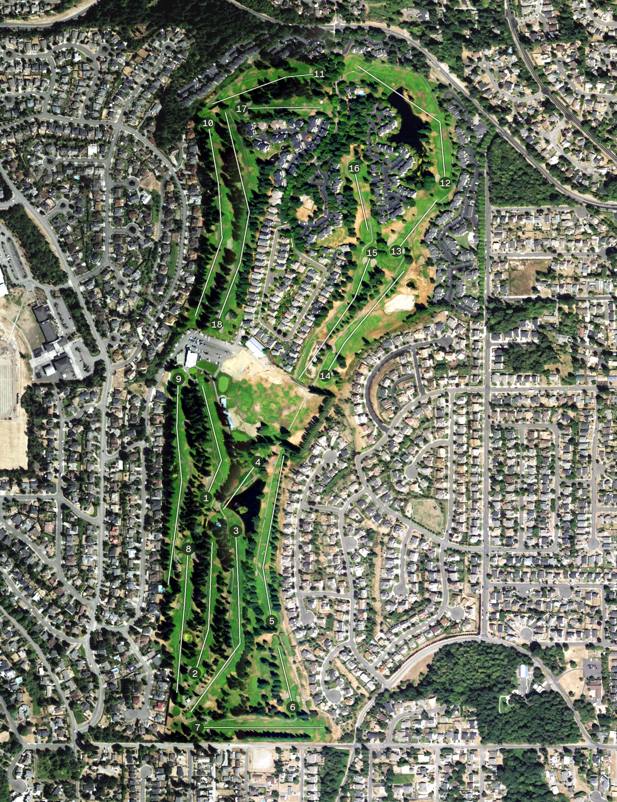Aerial view of Northshore Golf Course, WA
