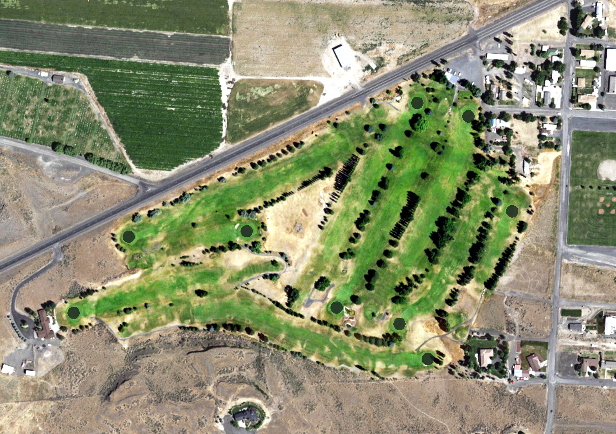 Aerial view of Odessa Golf & RV, WA