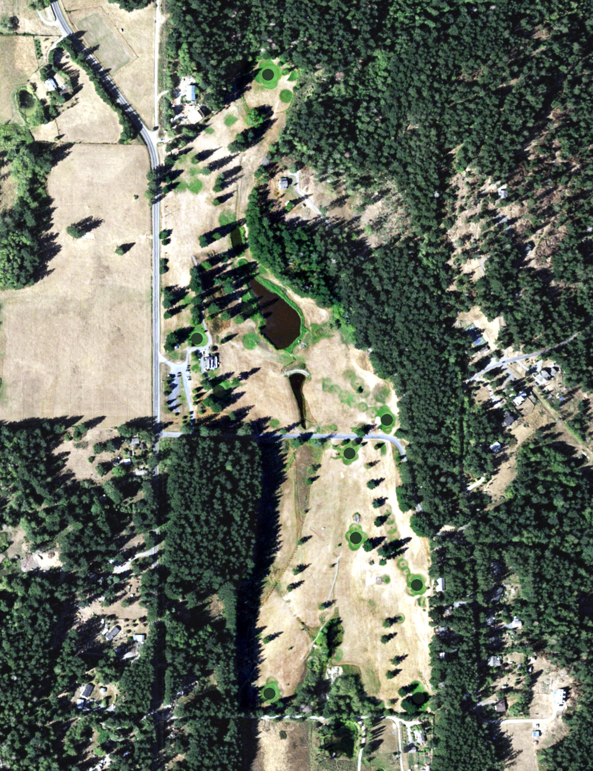 Aerial view of Orcas Island Golf Course, WA