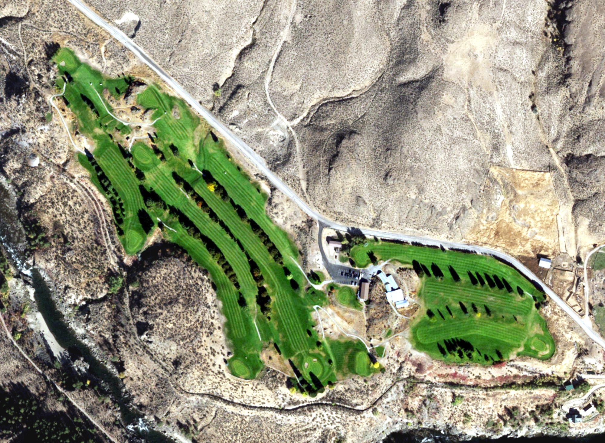 Aerial view of Oroville Golf Club, WA