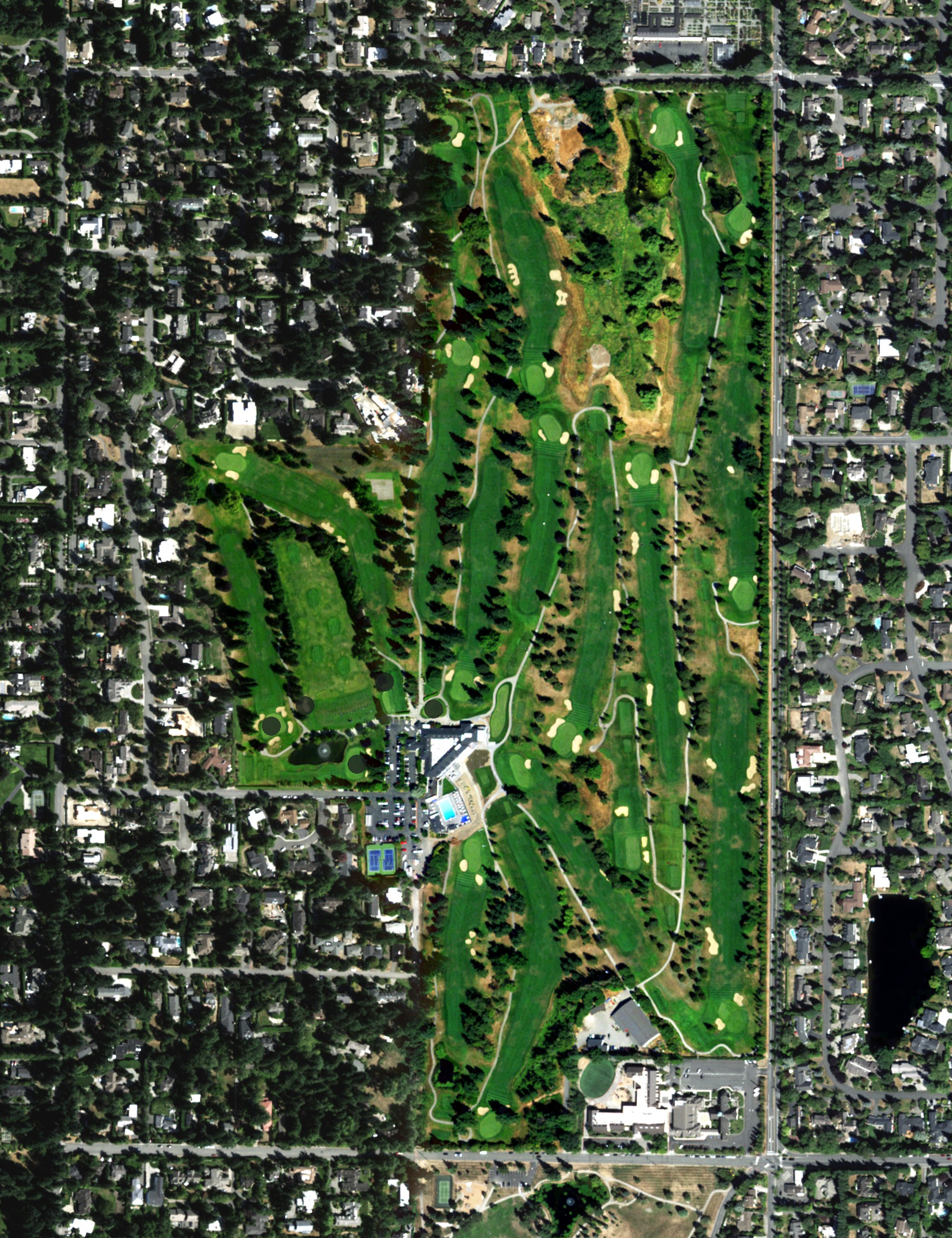 Aerial view of Overlake Golf & Country Club, WA