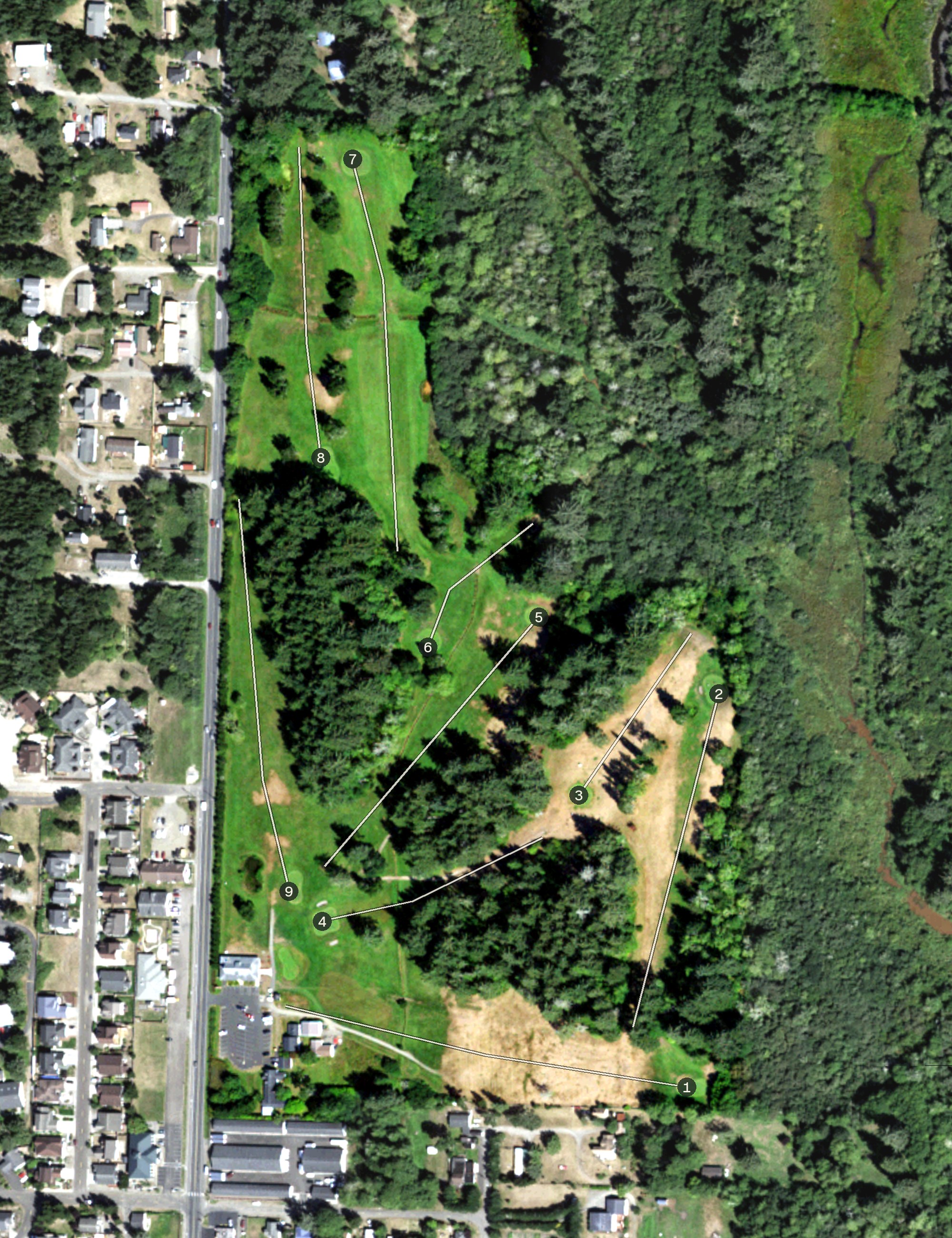 Aerial view of Peninsula Golf Course, WA