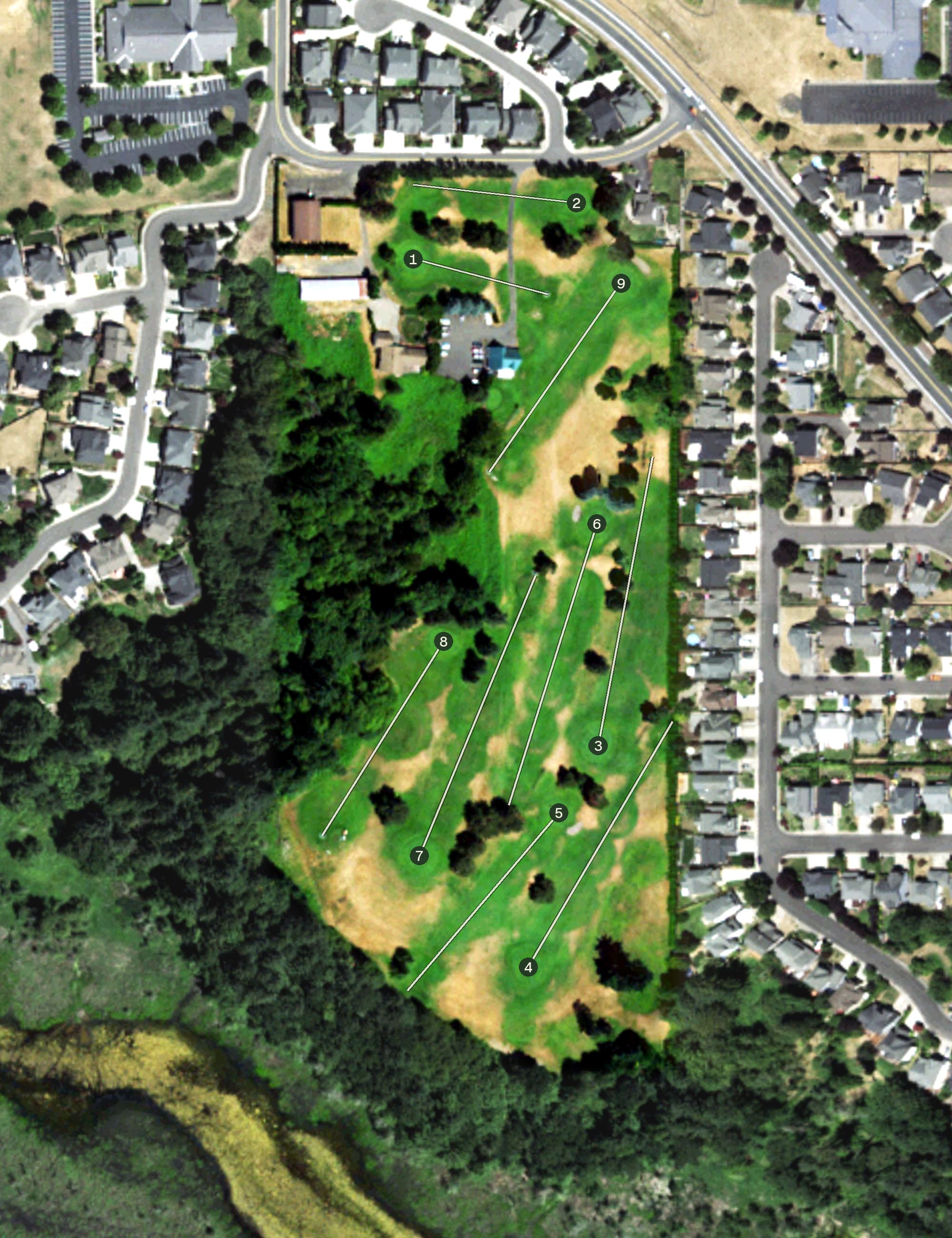 Aerial view of Pine Crest Golf Course, WA