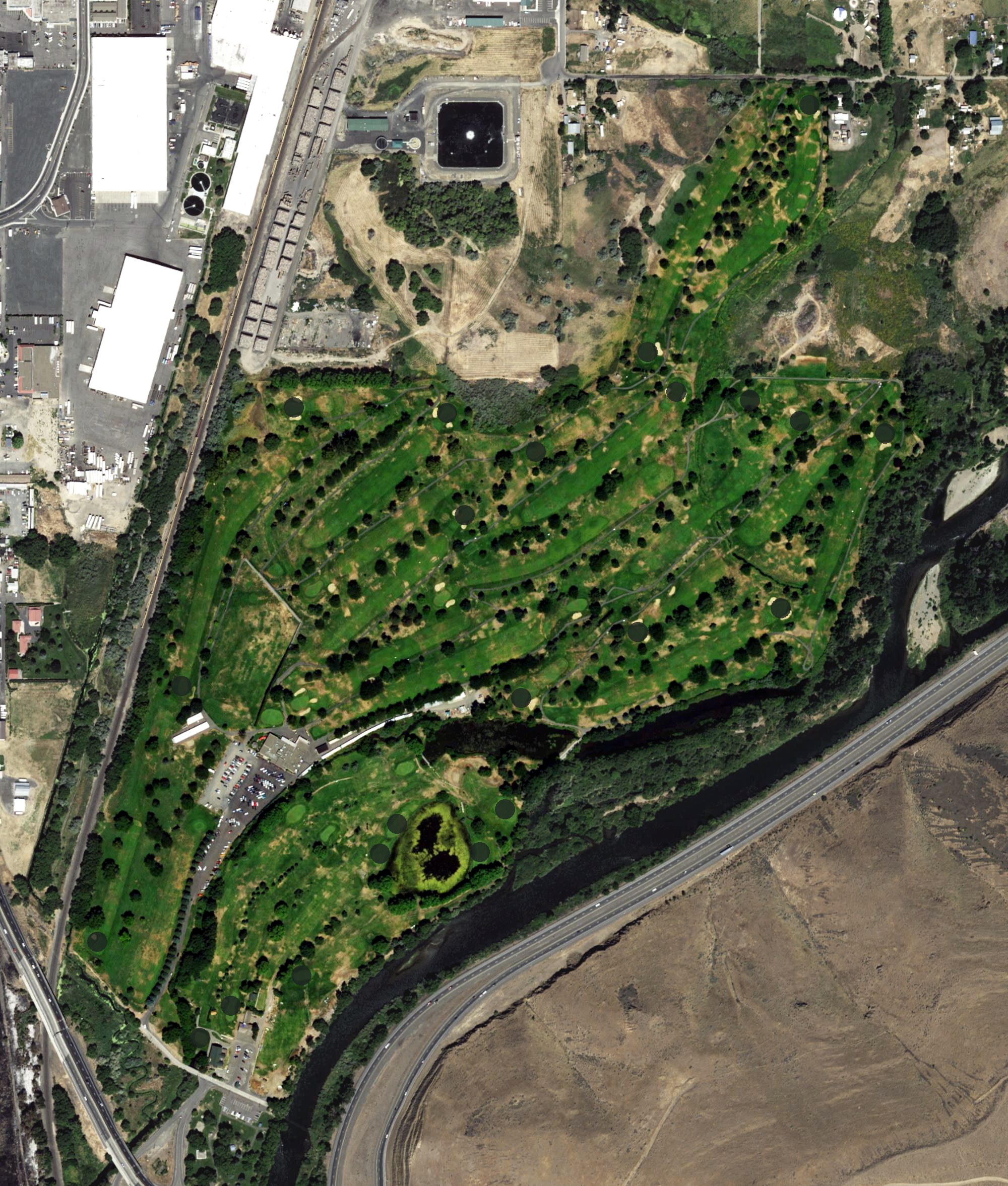 Aerial view of River Ridge Golf Course, WA