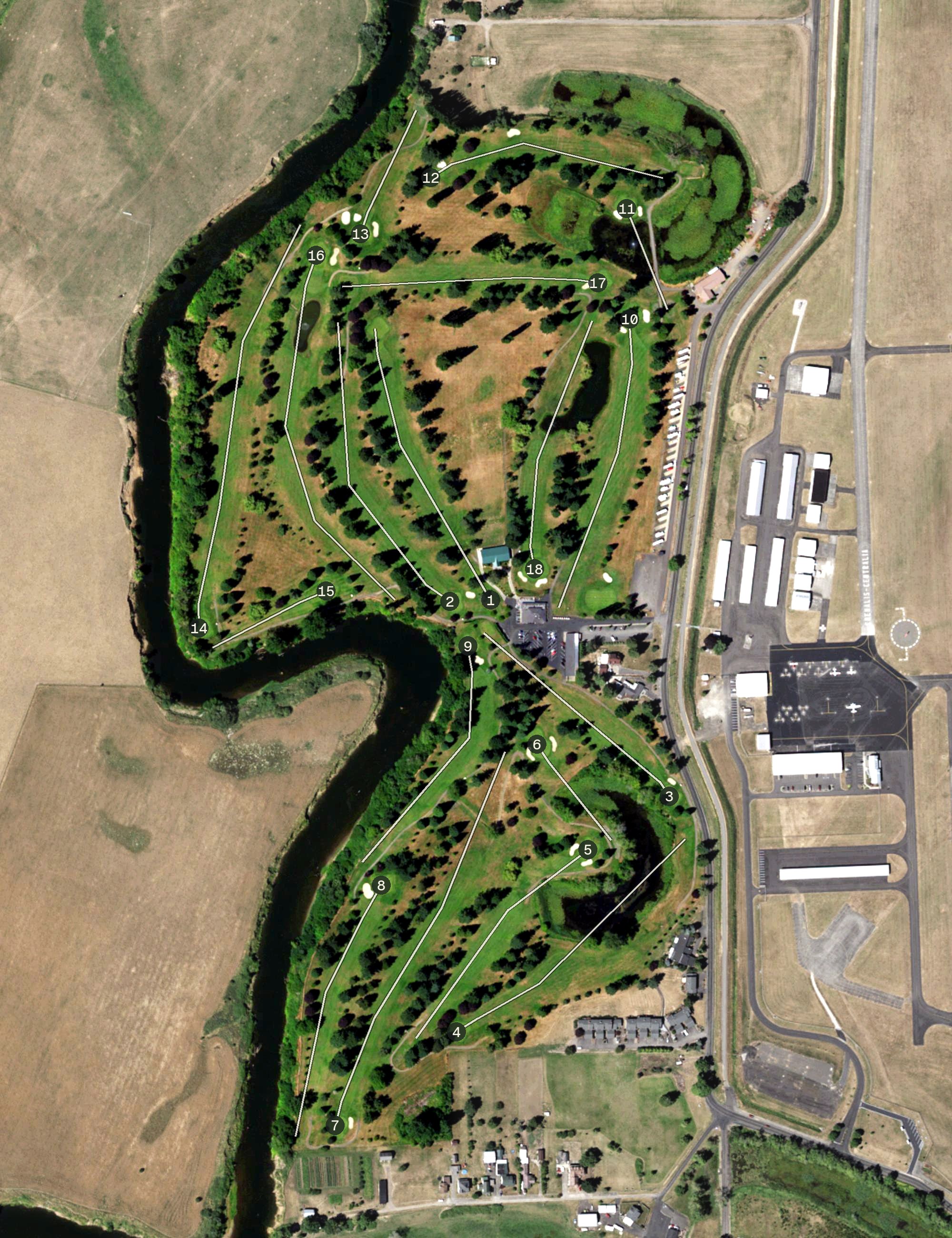 Aerial view of Riverside Golf Club, WA