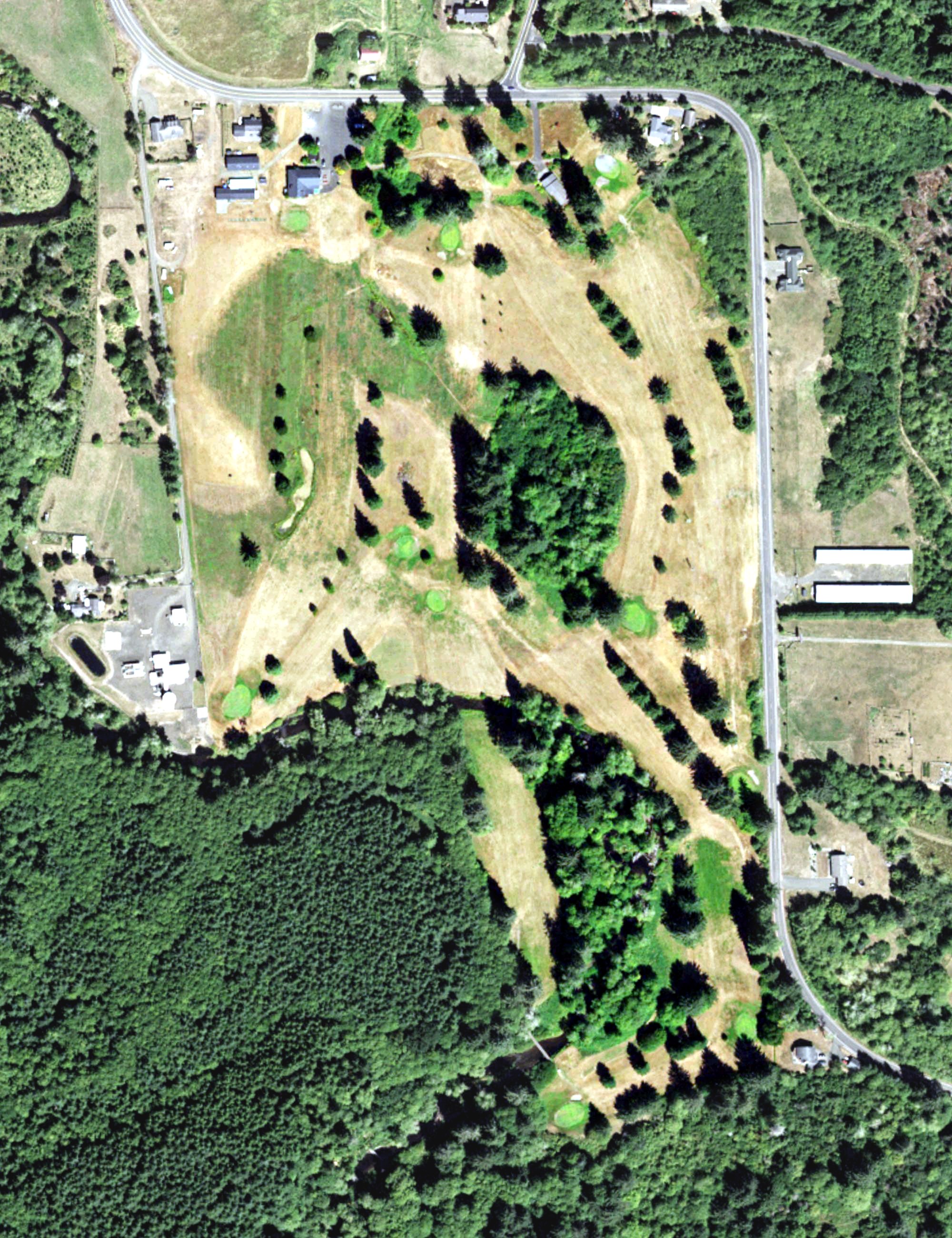 Aerial view of Riverwoods Golf Course, WA