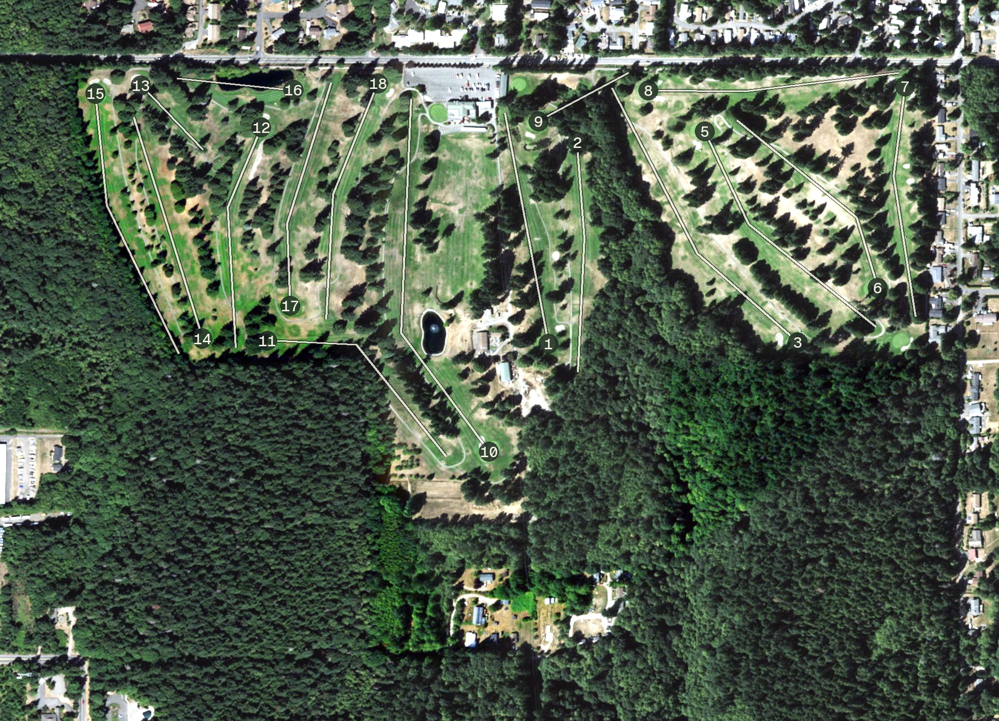 Aerial view of Rolling Hills Golf Course, WA