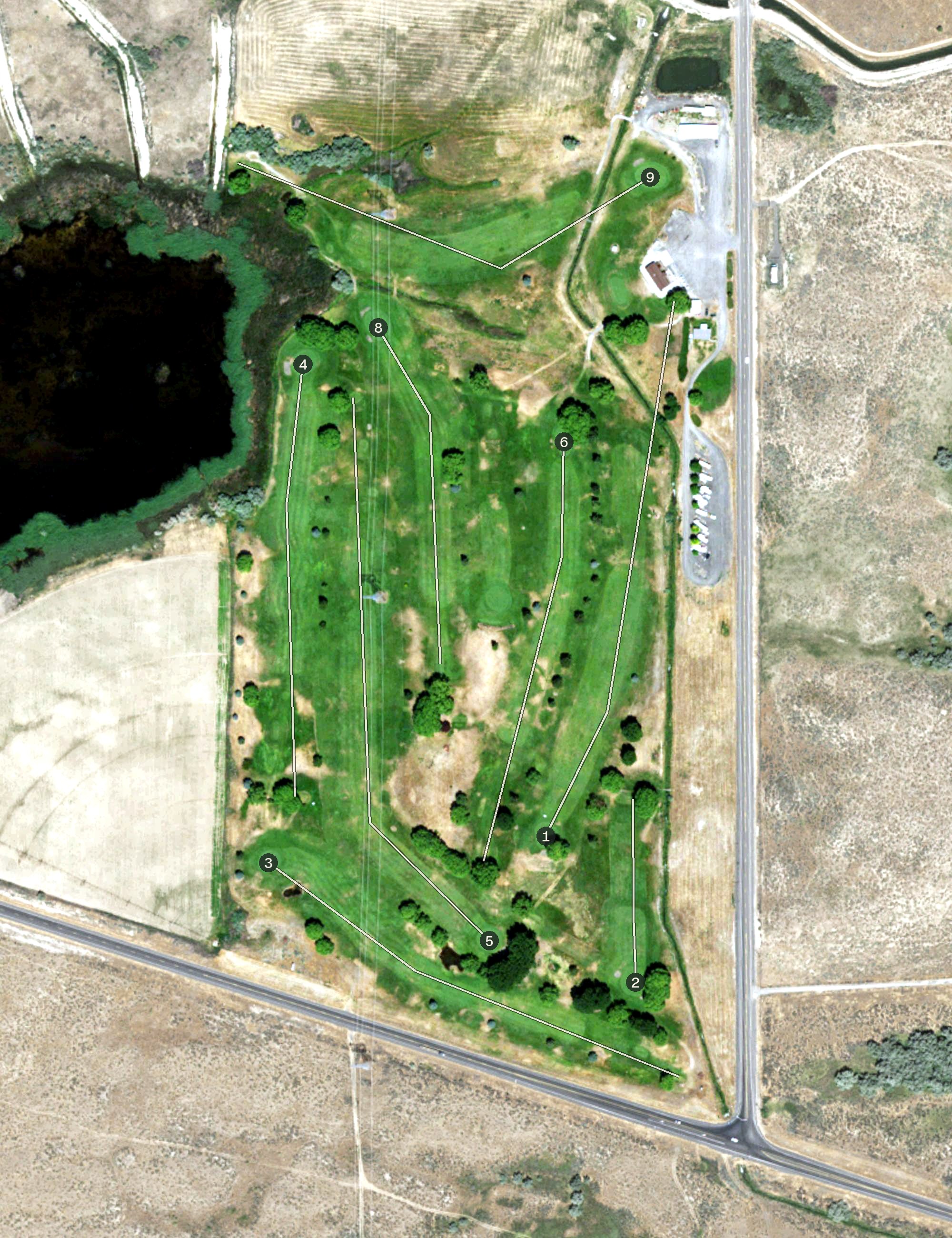 Aerial view of Royal City Golf Course, WA