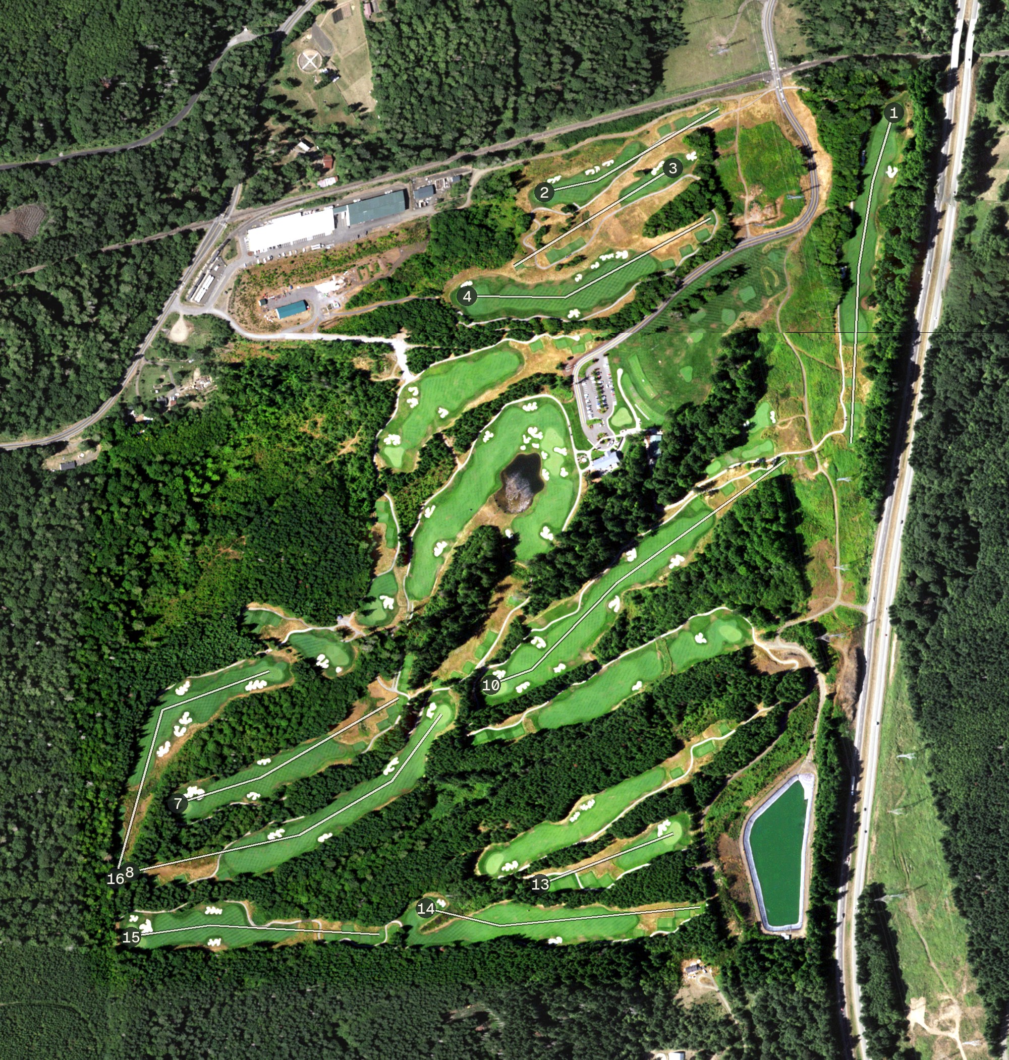 Aerial view of Salish Cliffs Golf Club, WA