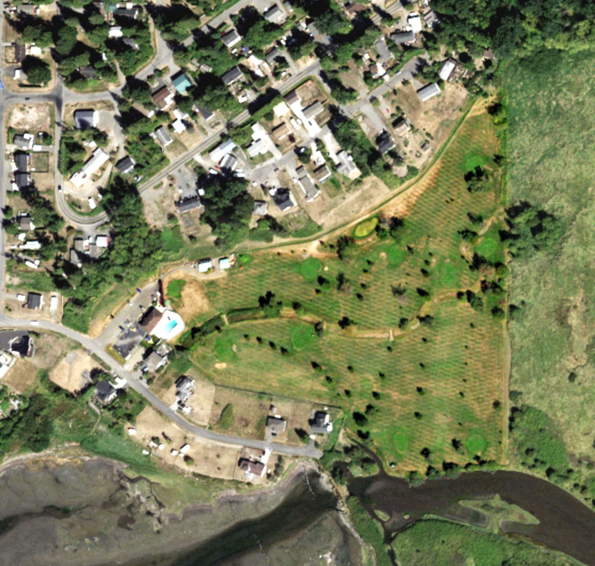 Aerial view of Sandy Point Golf, WA