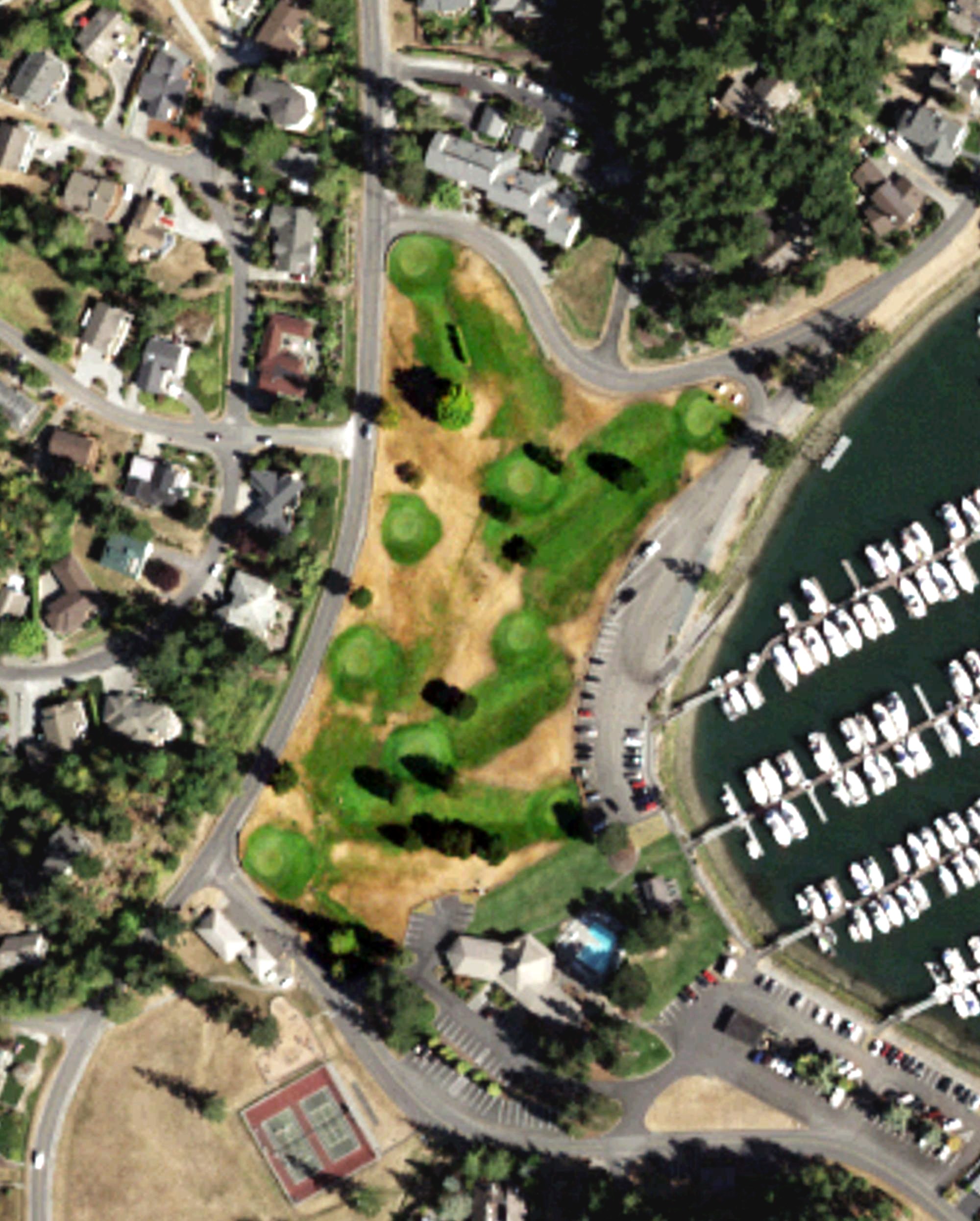 Aerial view of Shelter Bay Community Golf Course, WA
