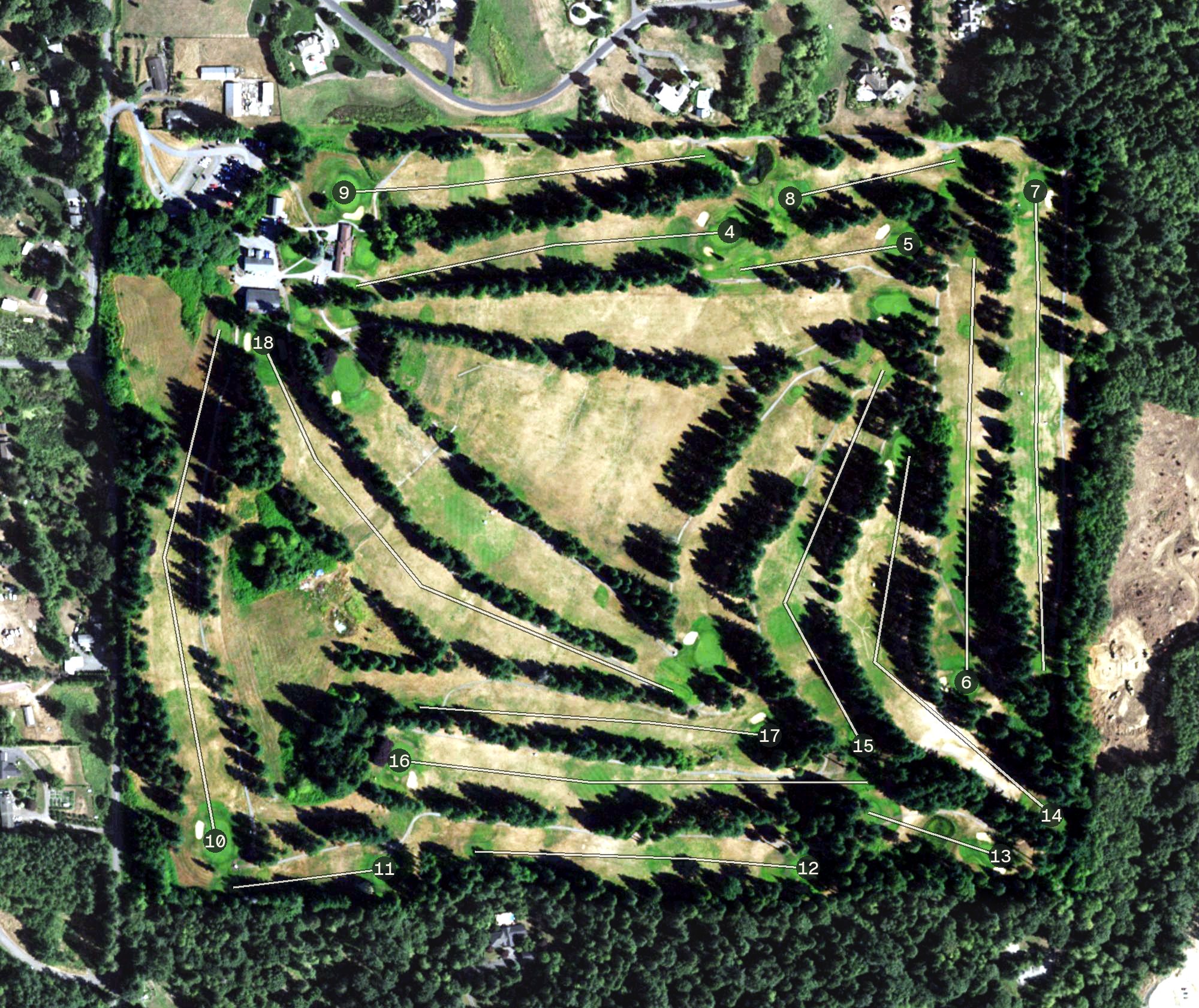 Aerial view of Snohomish Golf Course, WA