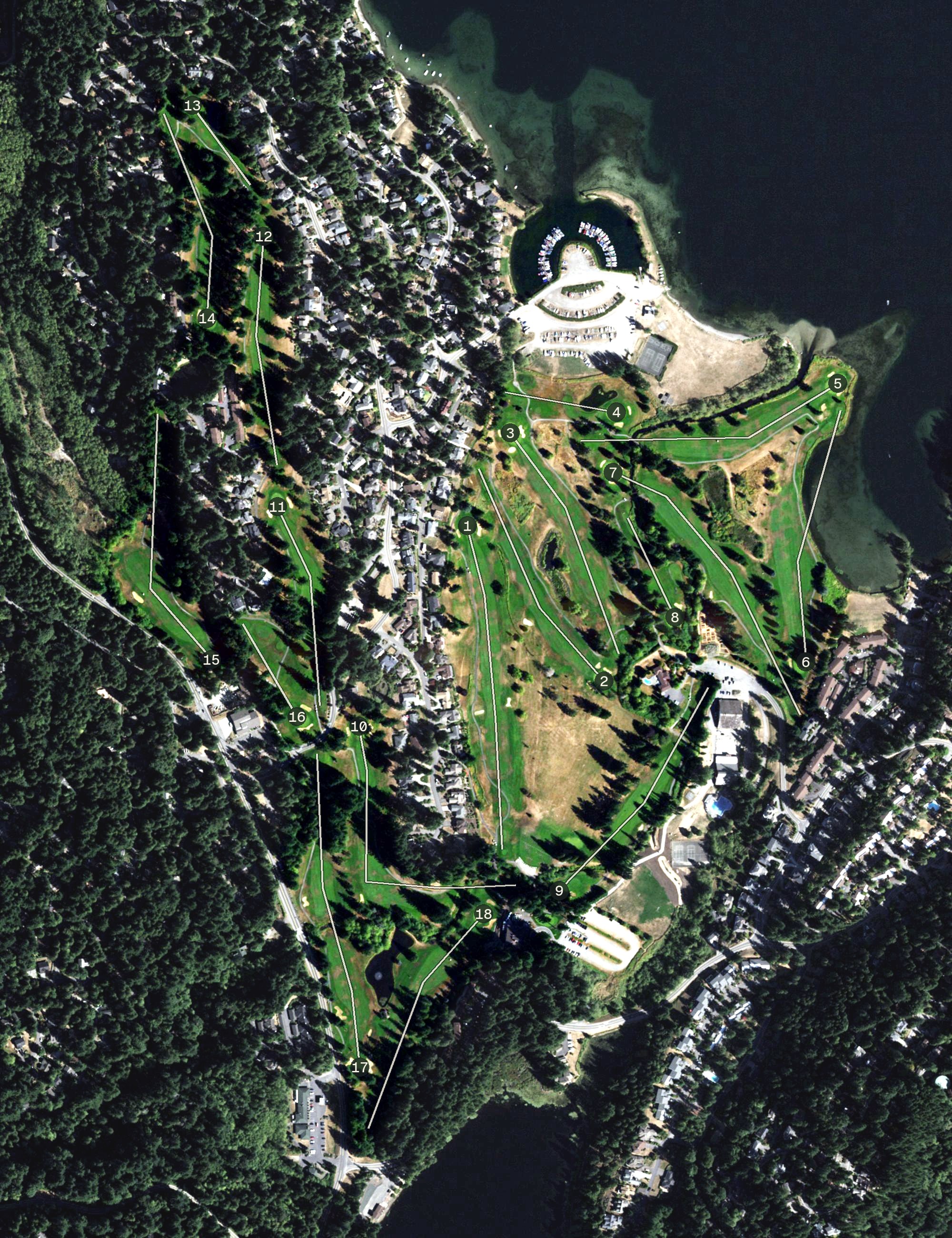 Aerial view of Sudden Valley Golf Course, WA
