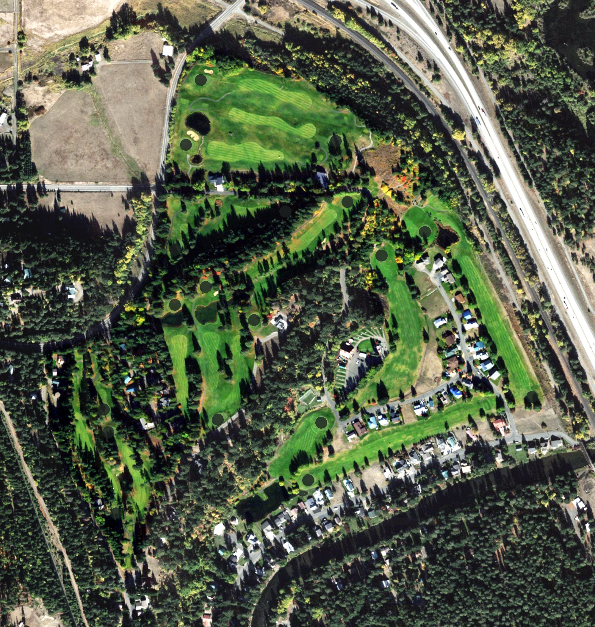 Aerial view of Sun Country Golf & RV Park, WA