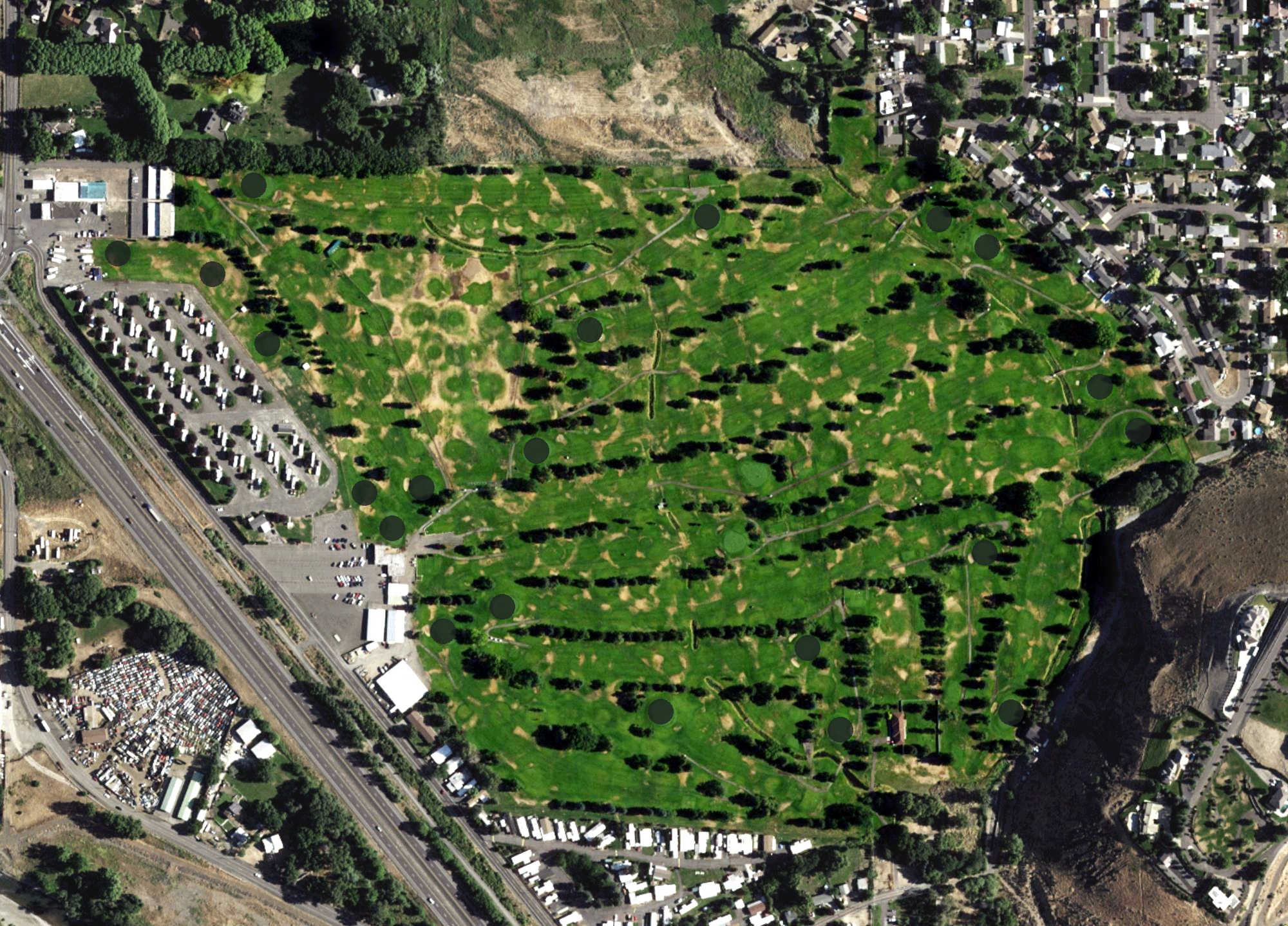 Aerial view of Suntides Golf Course, WA