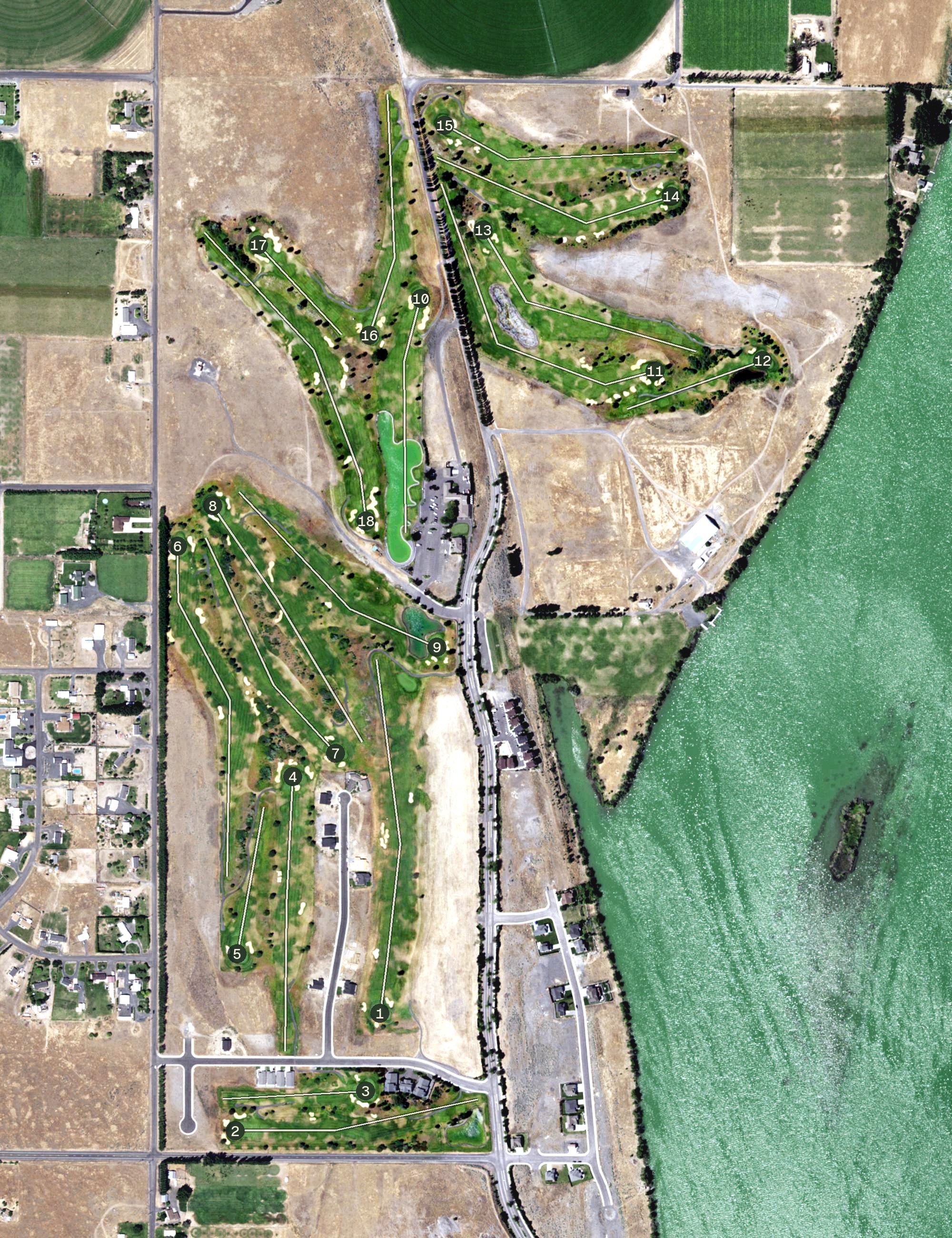 Aerial view of The Links At Moses Pointe, WA