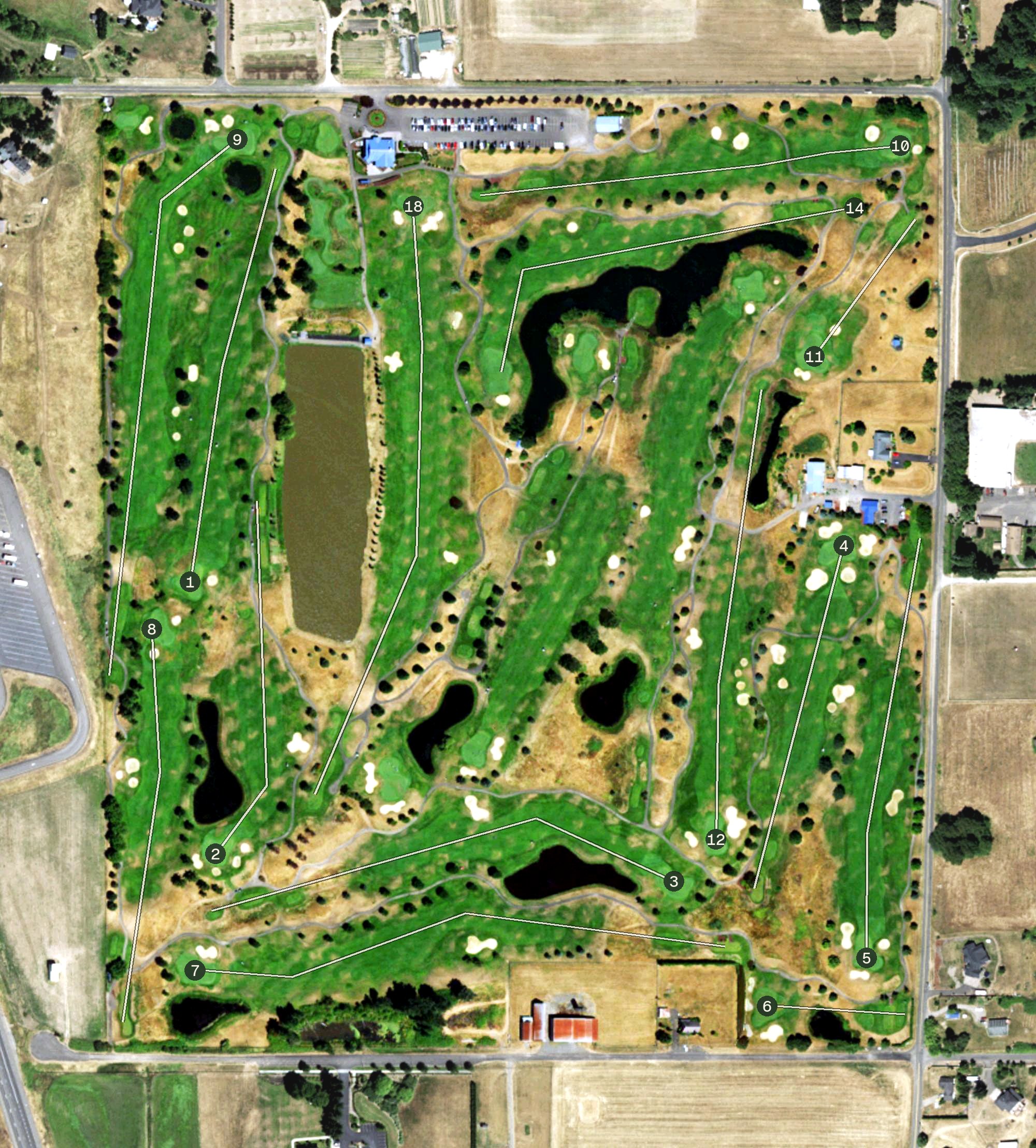 Aerial view of Tri Mountain Golf Course, WA